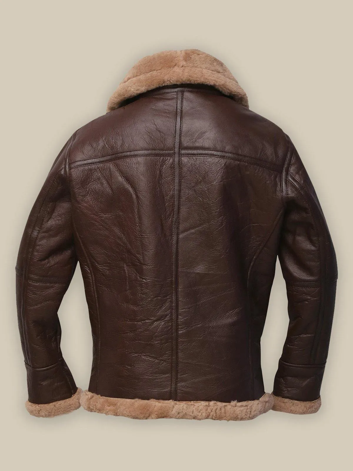 Men Brown Sheepskin Bomber Leather Jacket