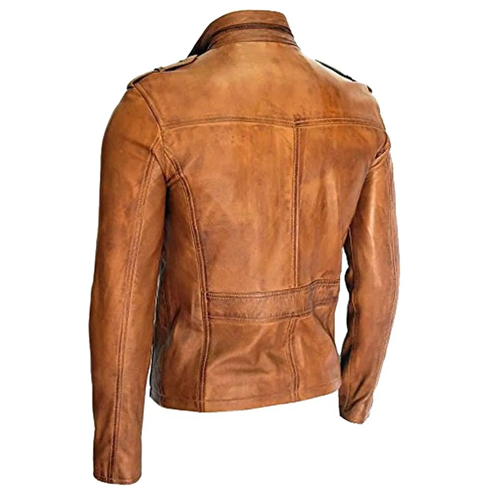 Men Vintage American fashion Leather jacket