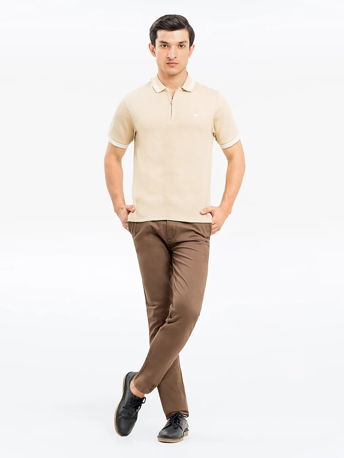 Men's Beige Polo Shirt - EMTPS24-063