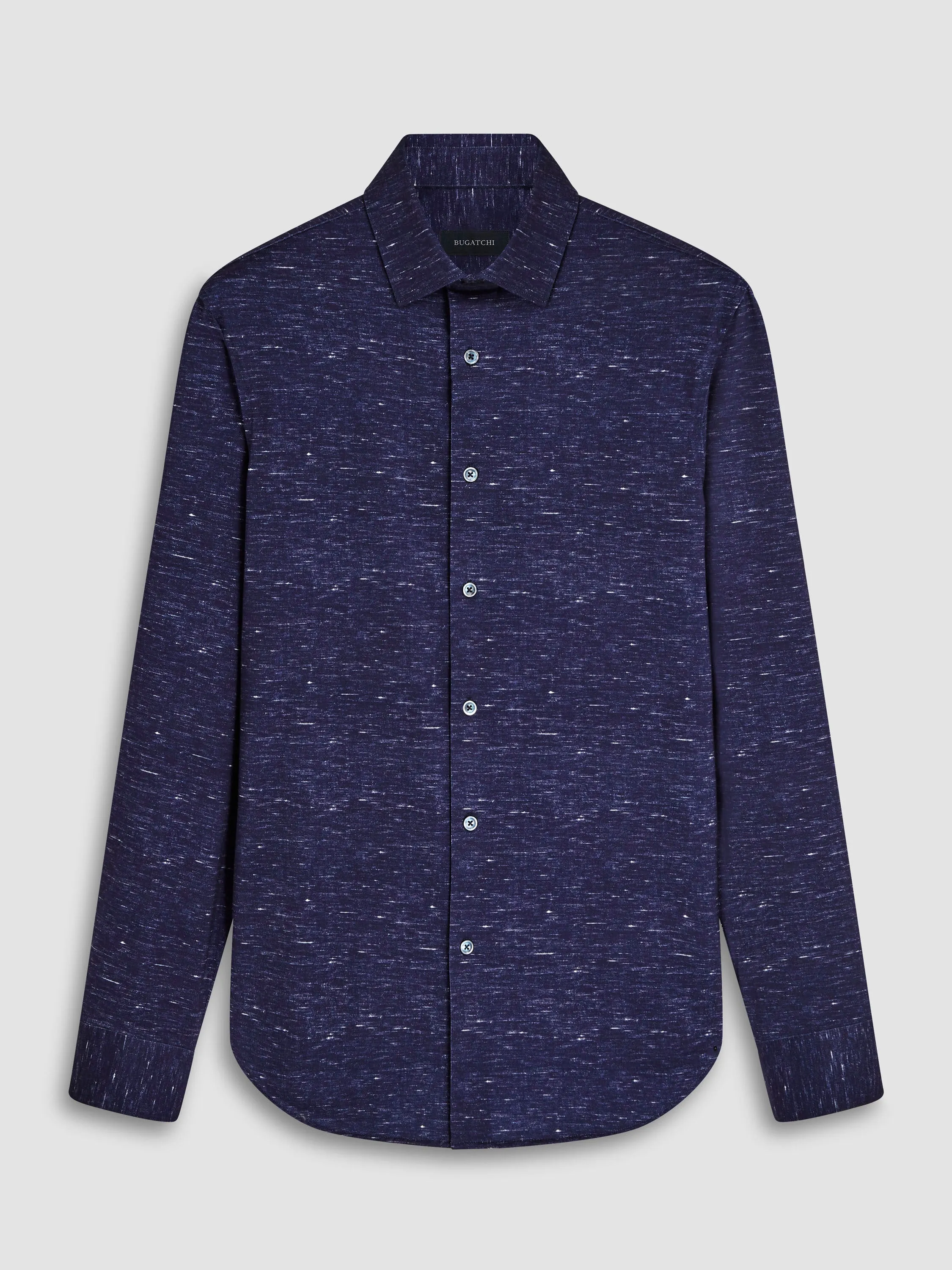 Men's Bugatchi | James Printed OoohCotton Shirt | Midnight