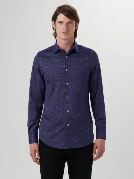 Men's Bugatchi | James Printed OoohCotton Shirt | Midnight