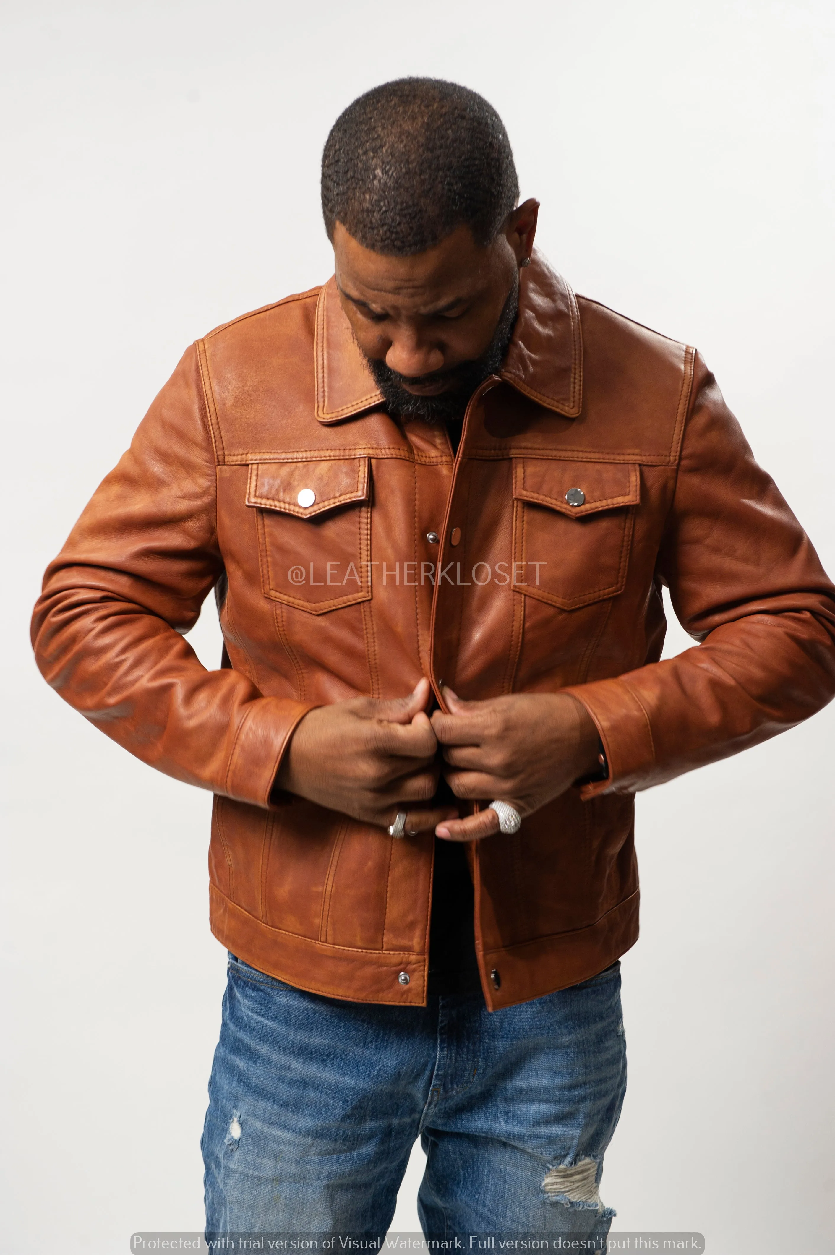 Men's Dylan Leather Jacket [Caramel Crunch]