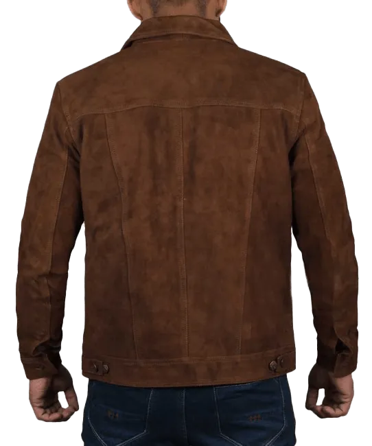 Men's Logan Cowboy Style Brown Suede Leather Jacket