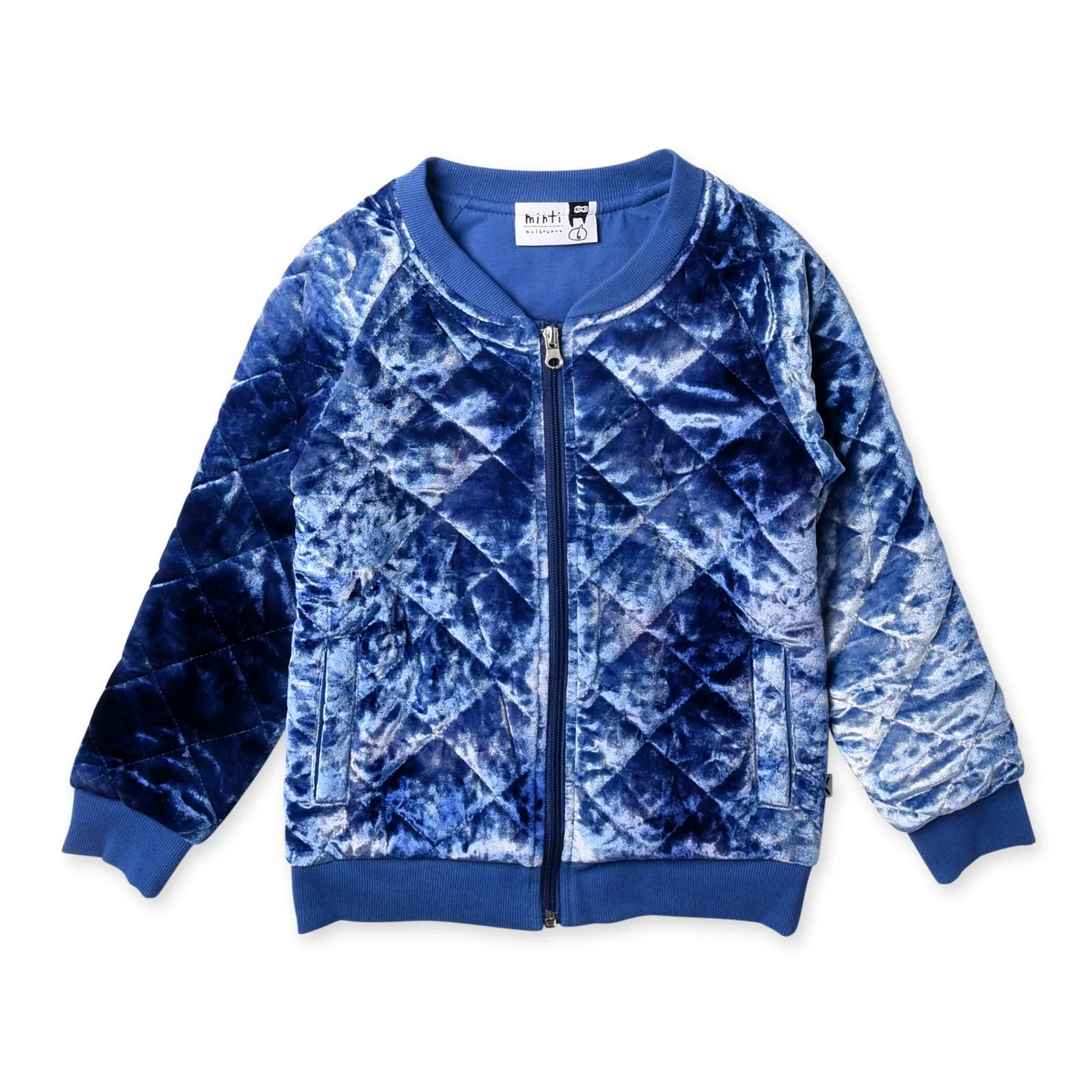 Minti Velvet Quilted Bomber Jacket - Blue Tie Dye