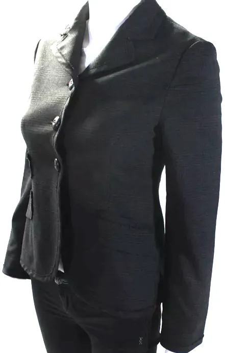 Miu Miu Italy. Black Wool Plaid Button Down Jacket / Blazer