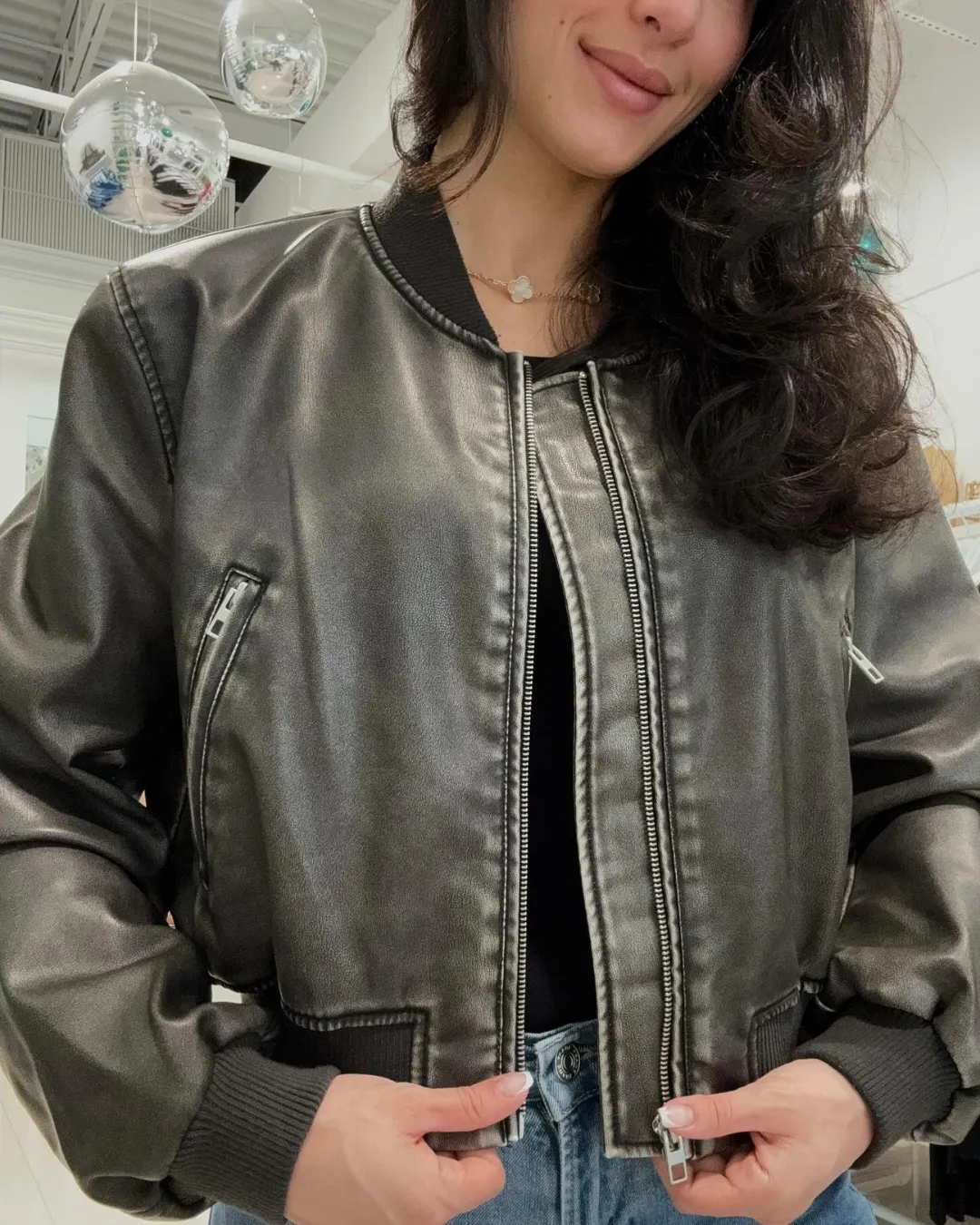 Moreno Leather Bomber Jacket