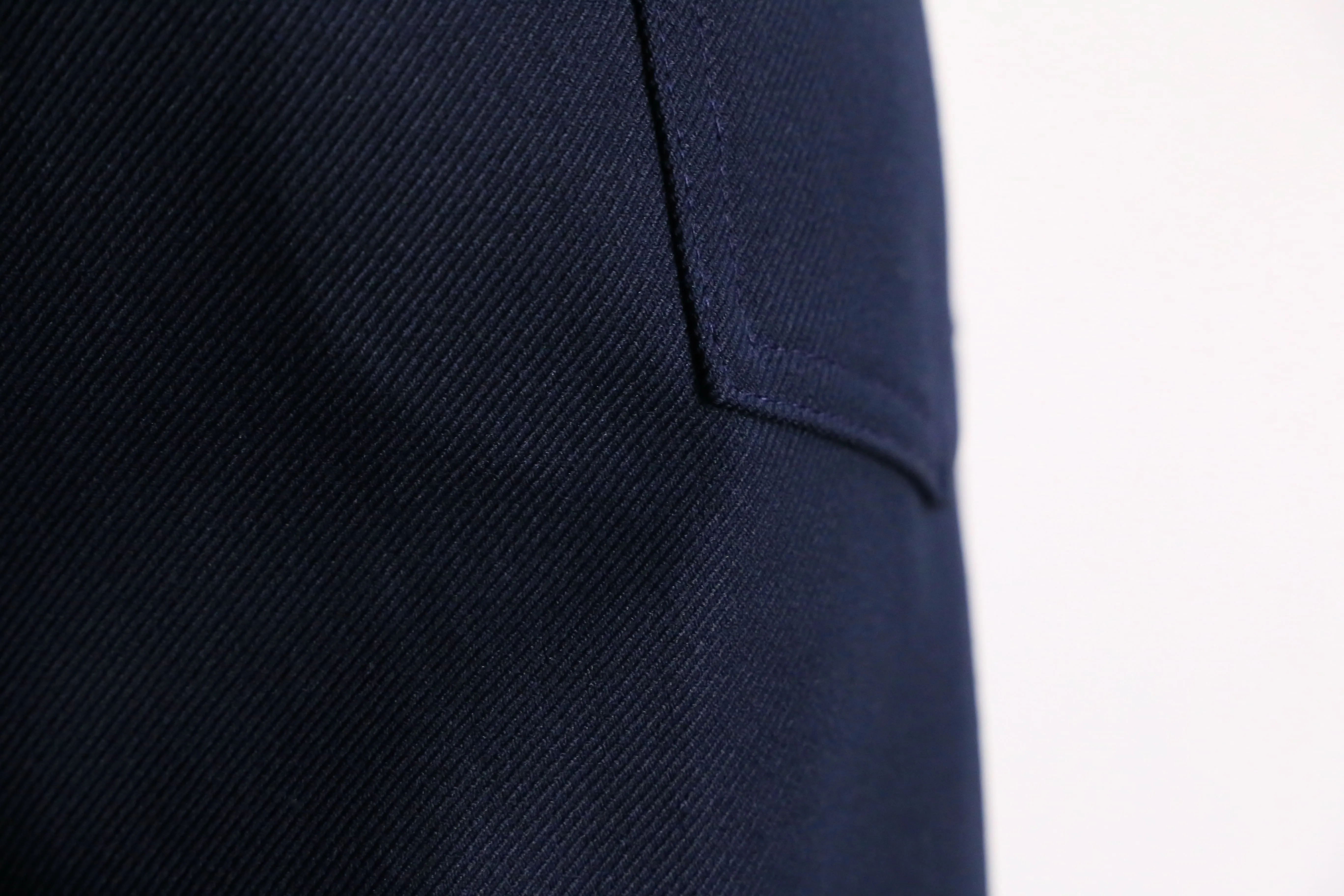 navy flare poly slacks