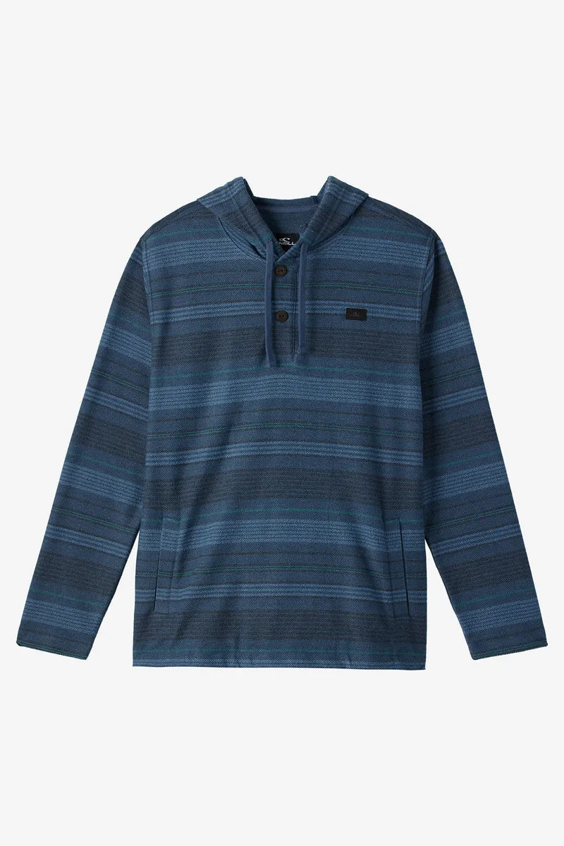 ONeill BAVARO STRIPE PONCHO PULLOVER FLEECE - MIDNIGHT NAVY