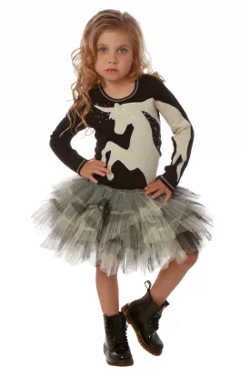 Ooh La La Couture Black Long Sleeve Unicorn Dress