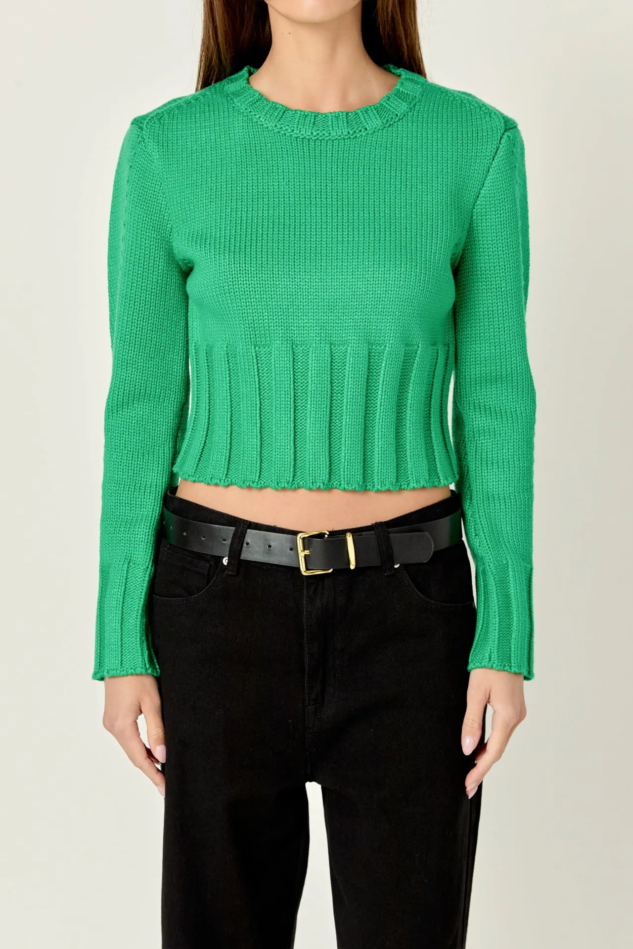 Open Back Cropped Sweater