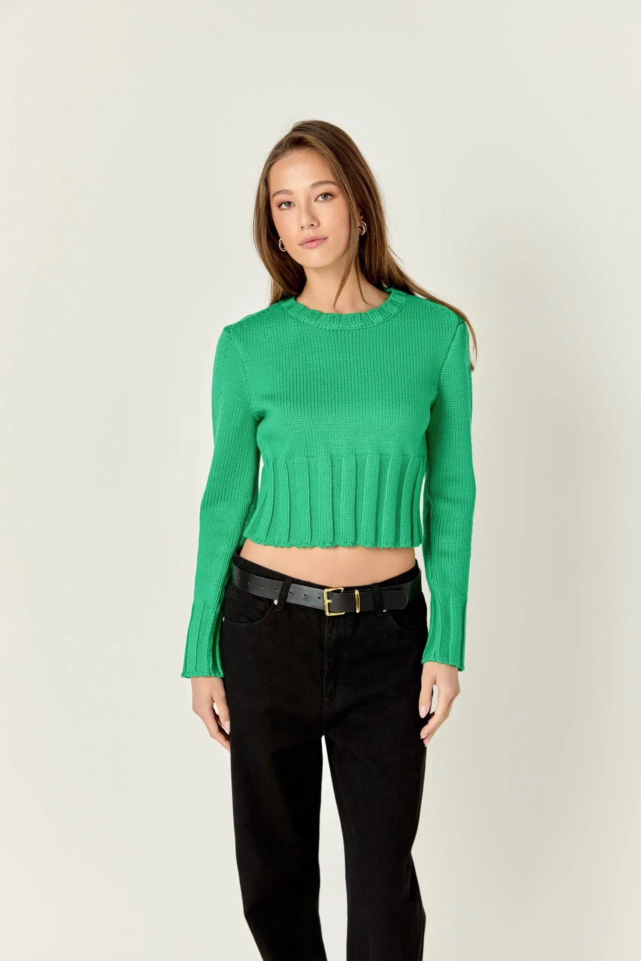 Open Back Cropped Sweater