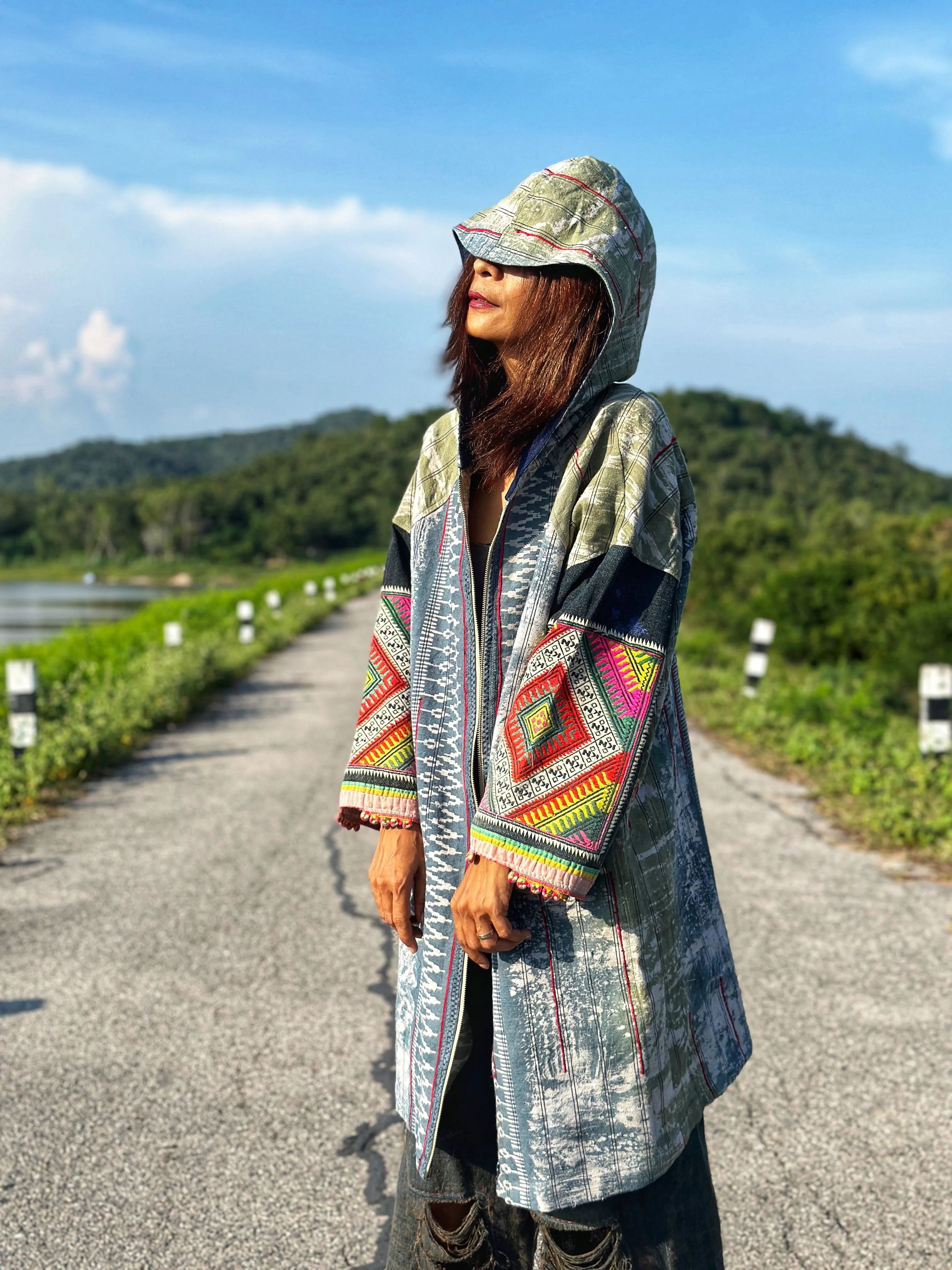 Patchwork Hooded Jacket