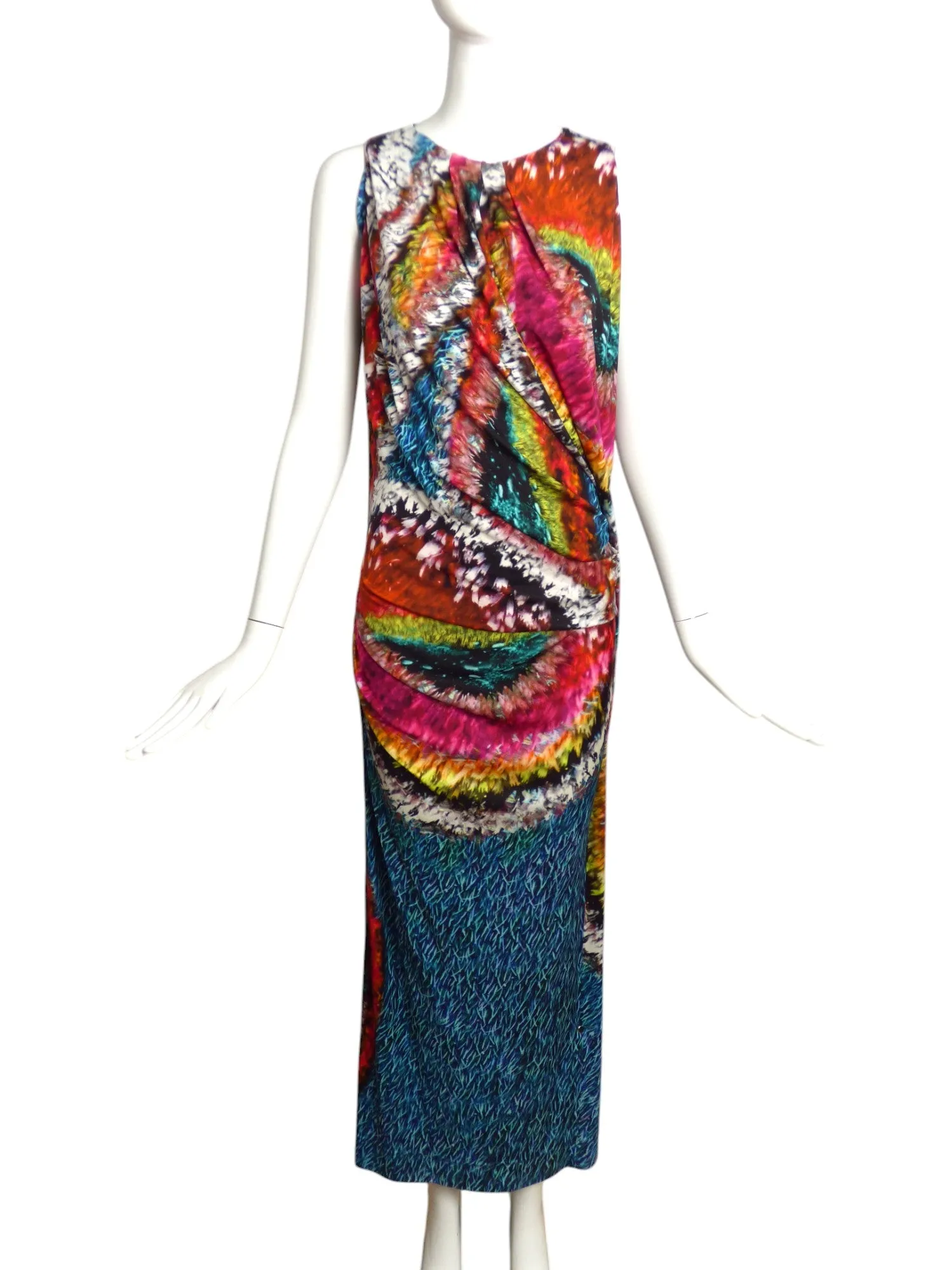 PETER PILOTTO- 2009 Printed Jersey Knit Maxi Dress, Size 8