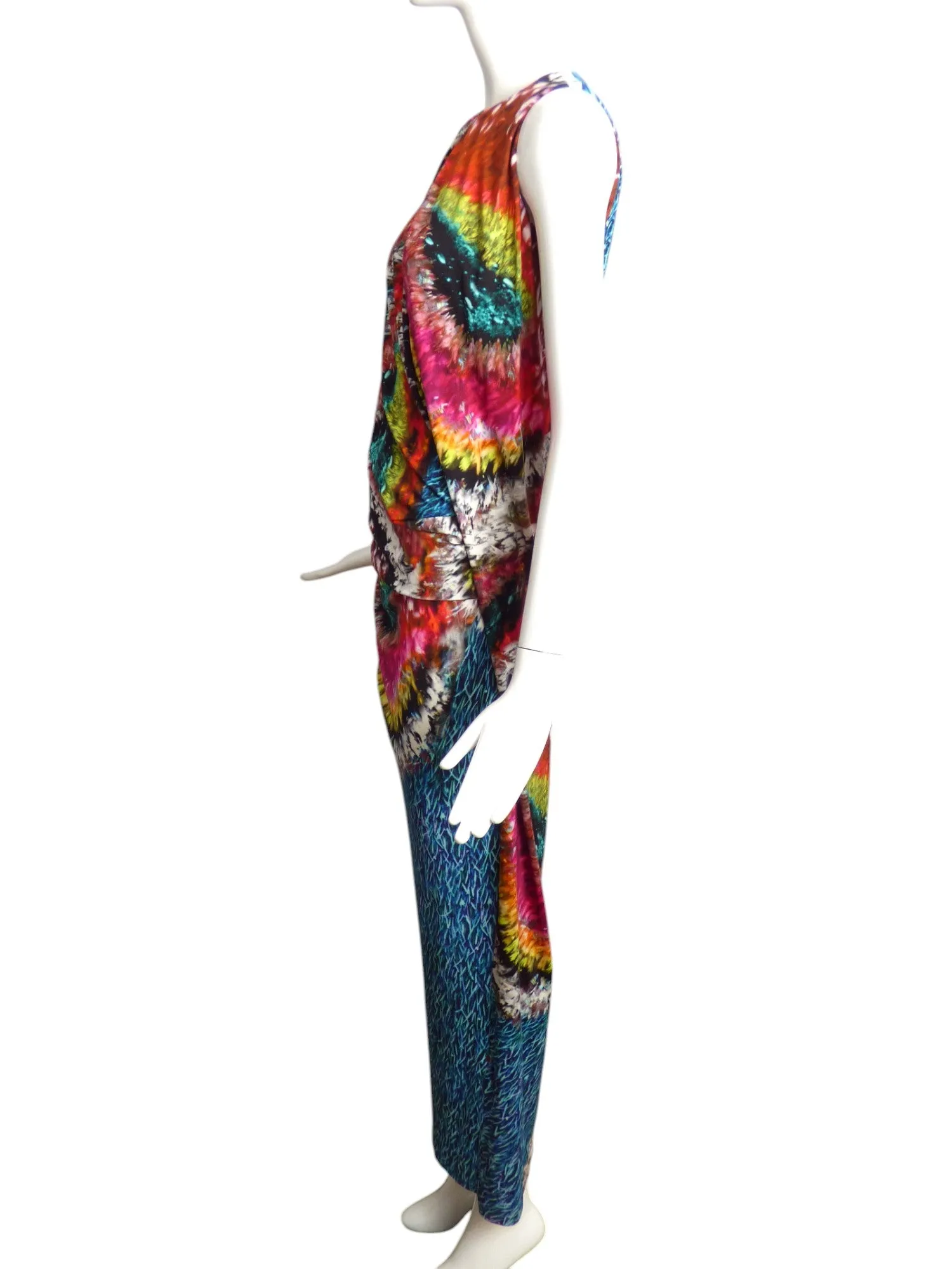 PETER PILOTTO- 2009 Printed Jersey Knit Maxi Dress, Size 8