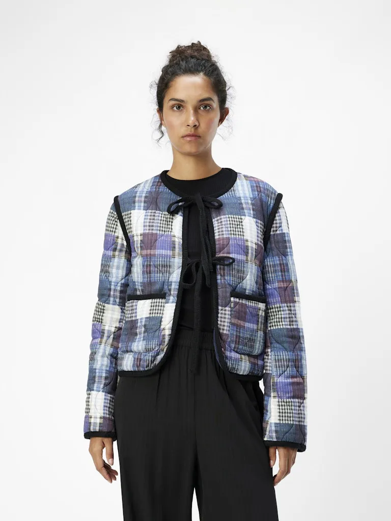 Pil Patchwork Quilted Jacket Cowhide/Sky Captain