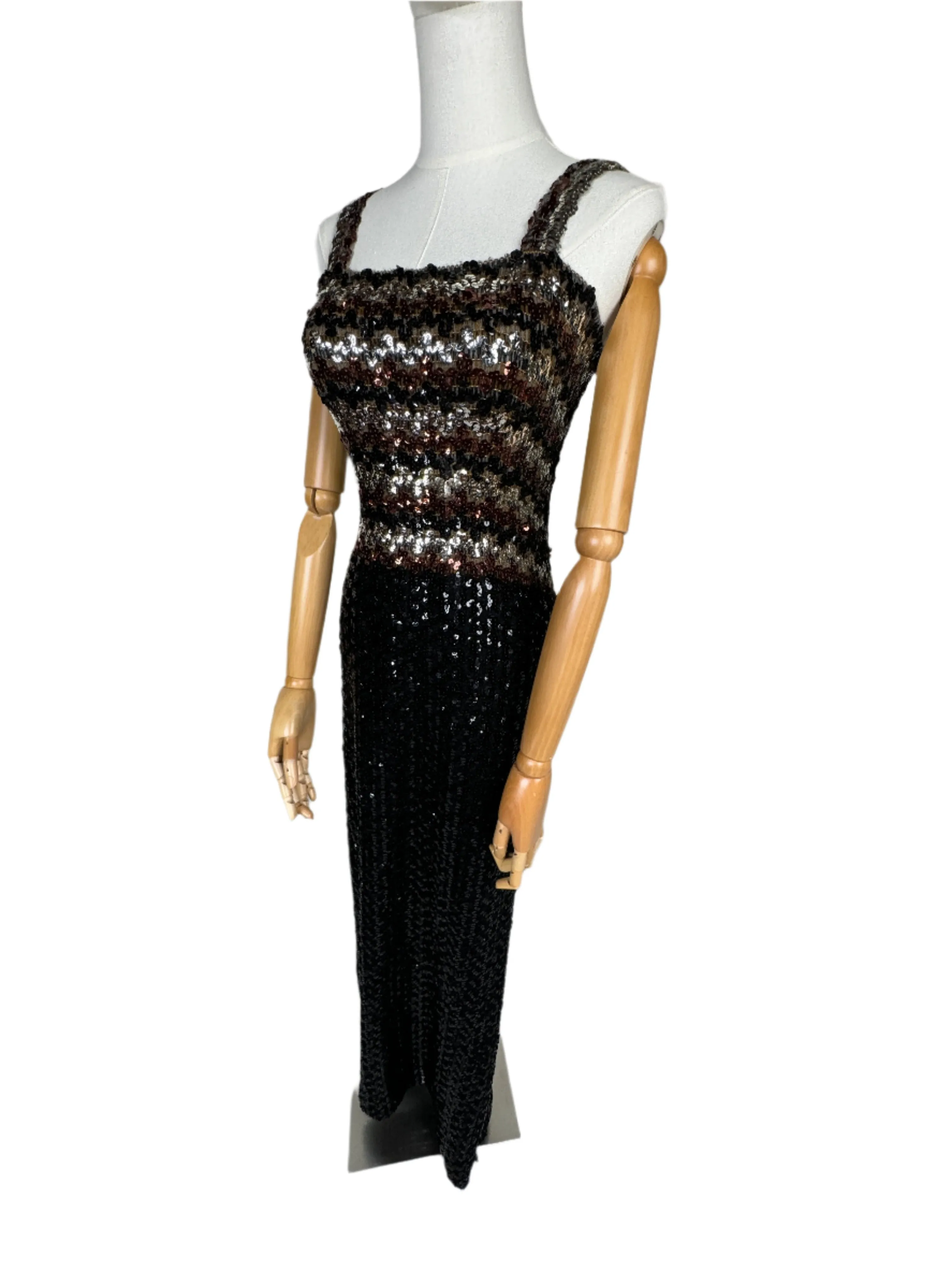 Plum Pudding Sequin Bodycon Dress 1970s