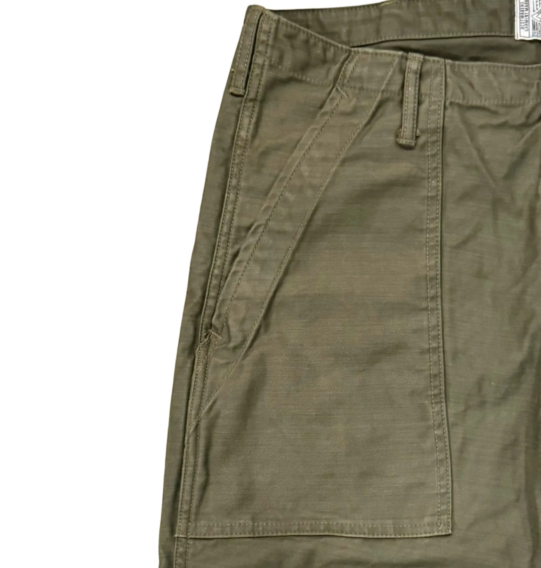 Pre Order - OG-107 60's era GI chinos in 12 oz Baker Back Cotton Satin.