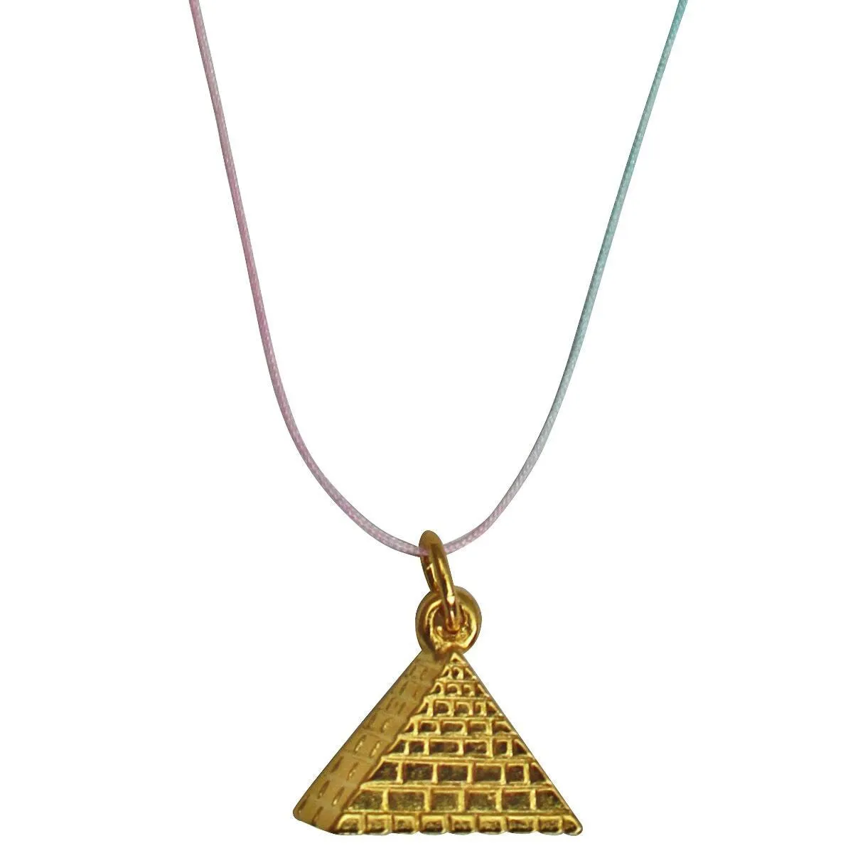 Pyramid Charm Pendant Necklace (Goldtone)