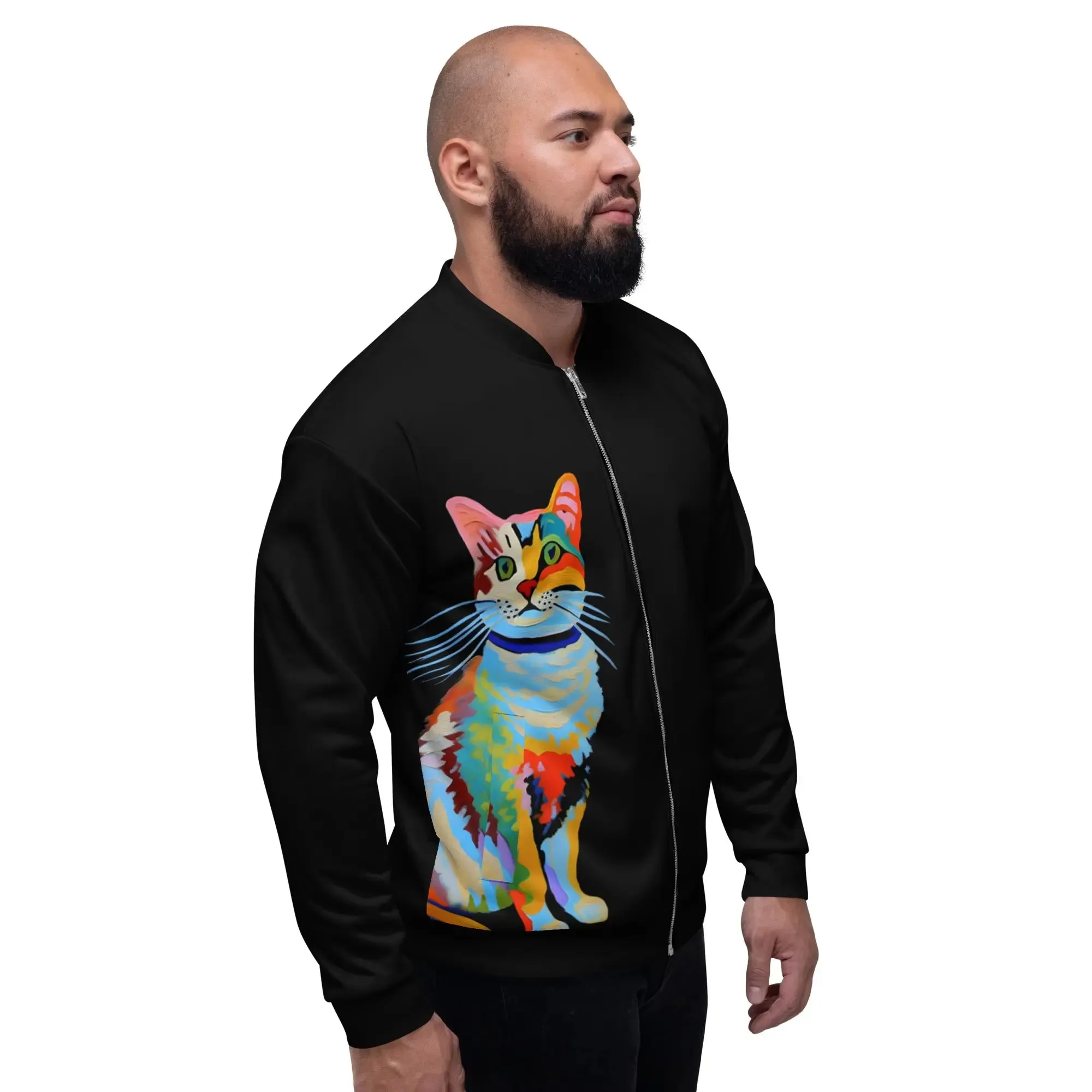 "Cat Lovers" Collection - Unisex Bomber Jacket with Cat