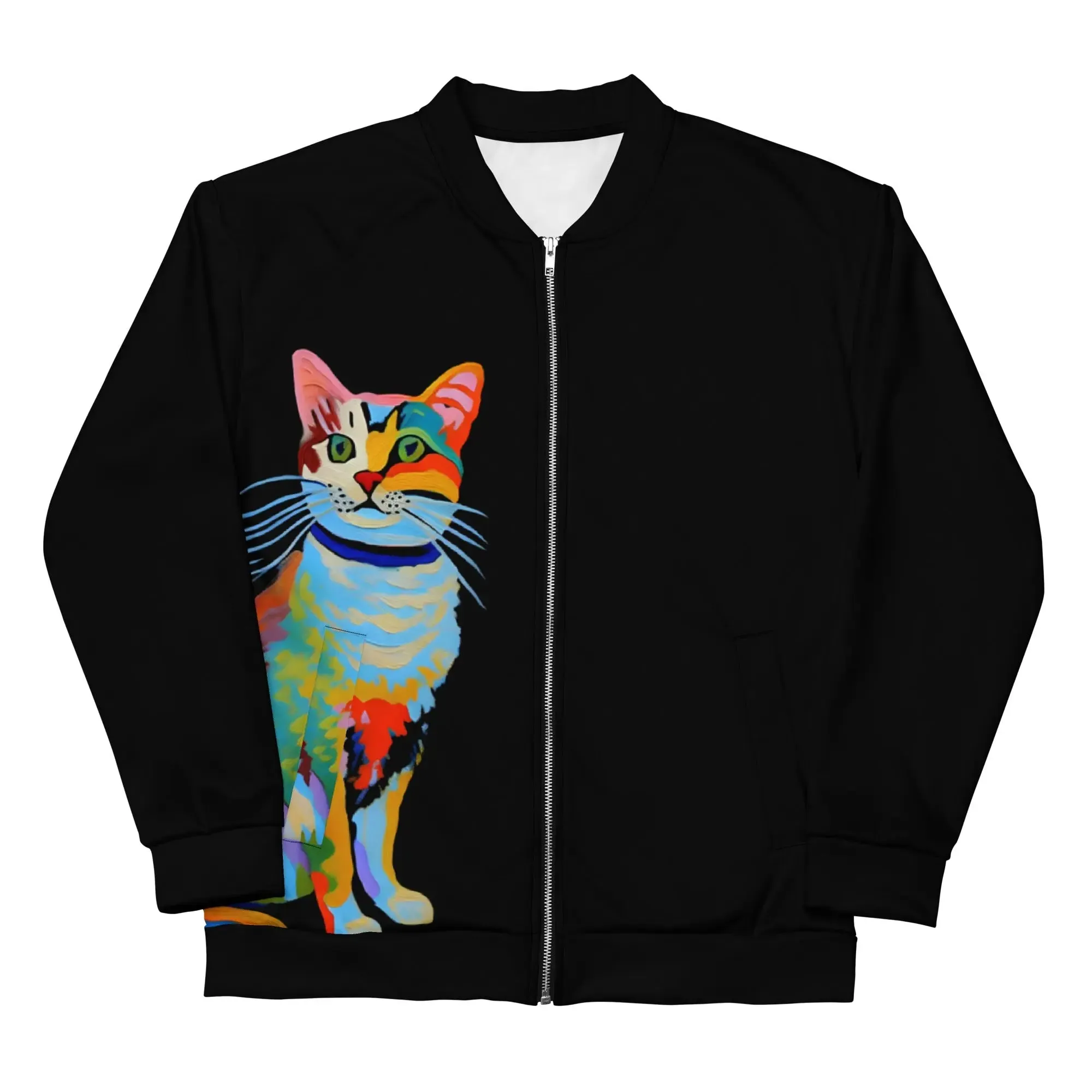 "Cat Lovers" Collection - Unisex Bomber Jacket with Cat