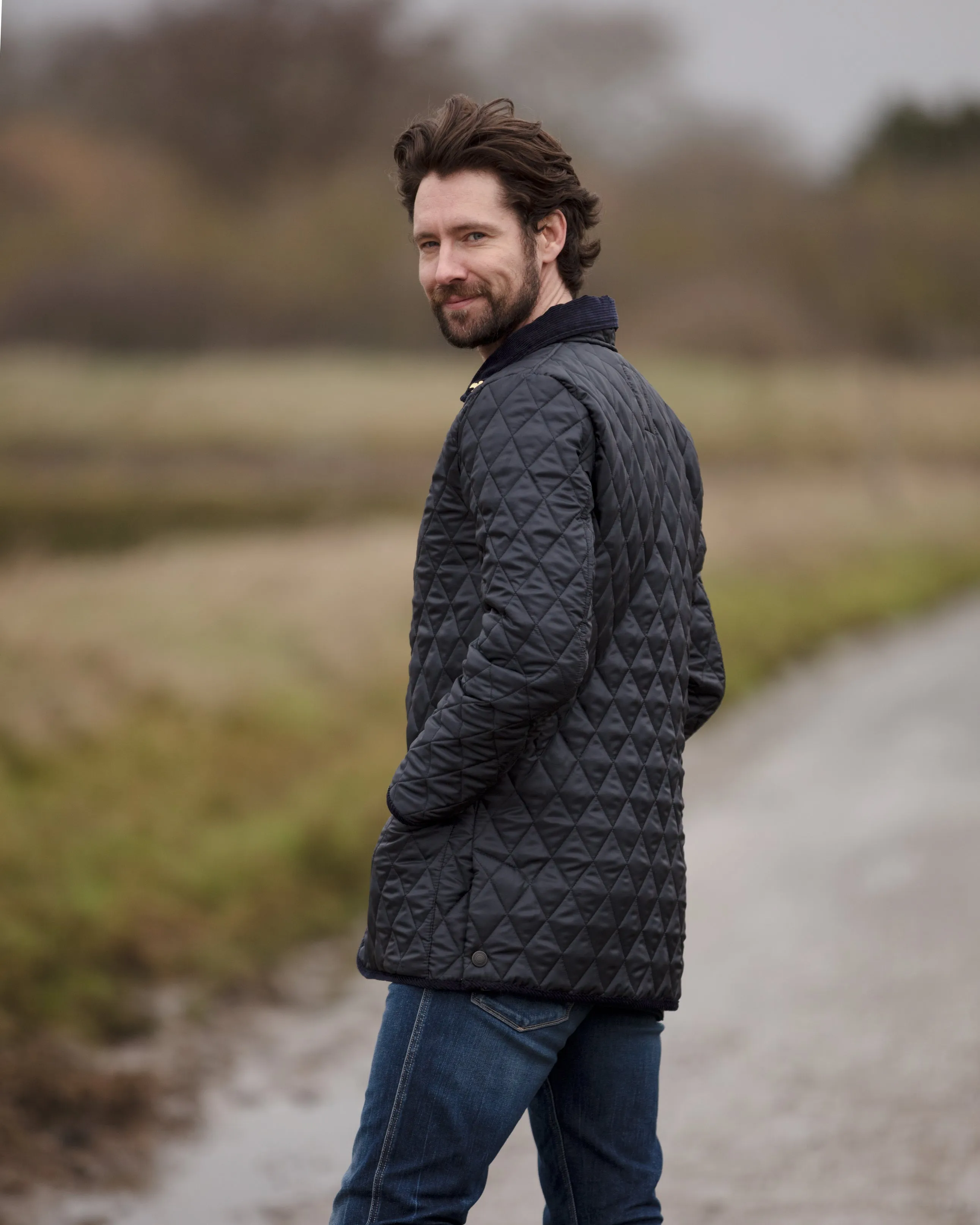 Rag Quilted Jacket - Navy/Claret