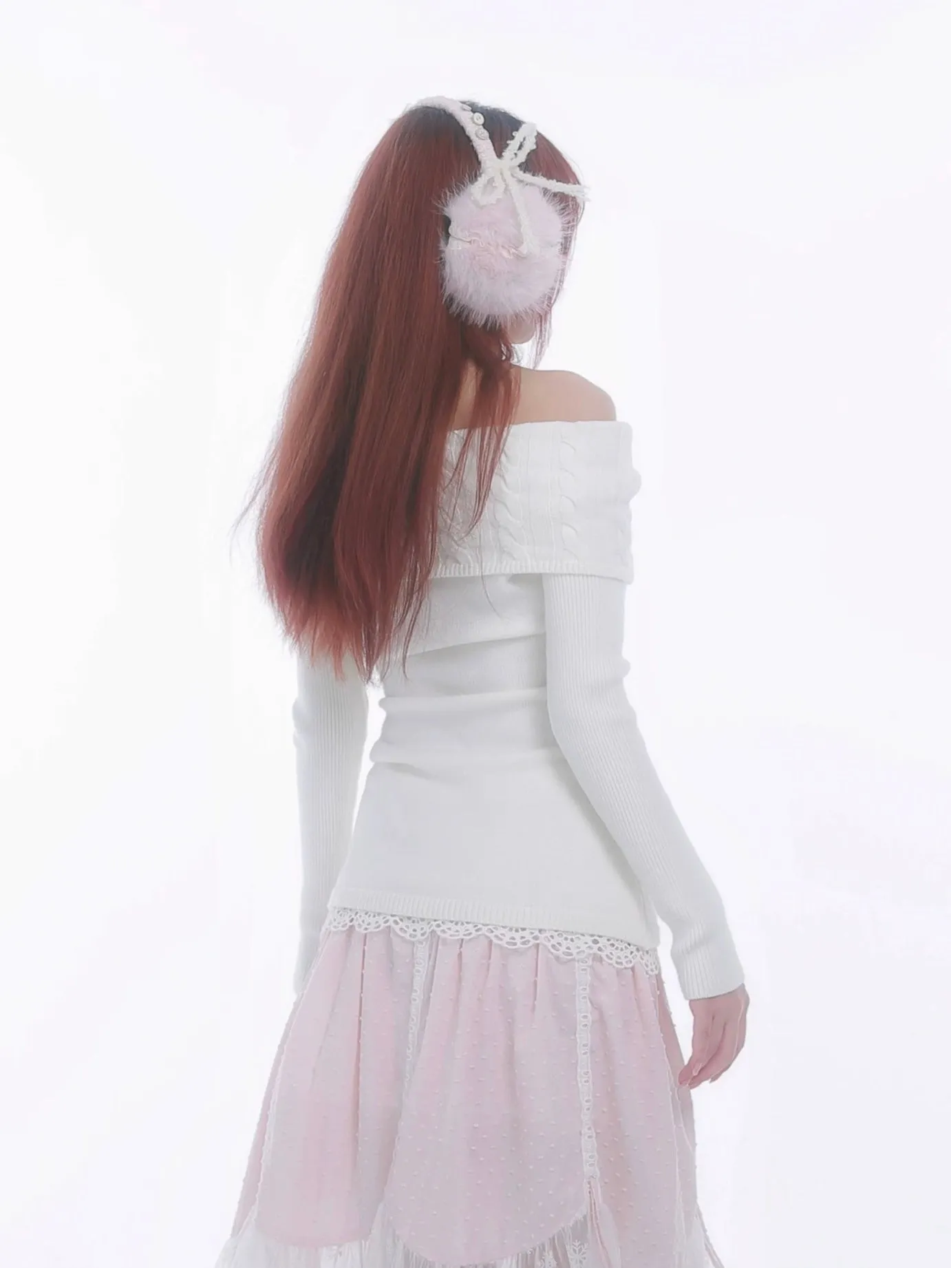 [Rose Island] The White Romance Wool-blend Sweater