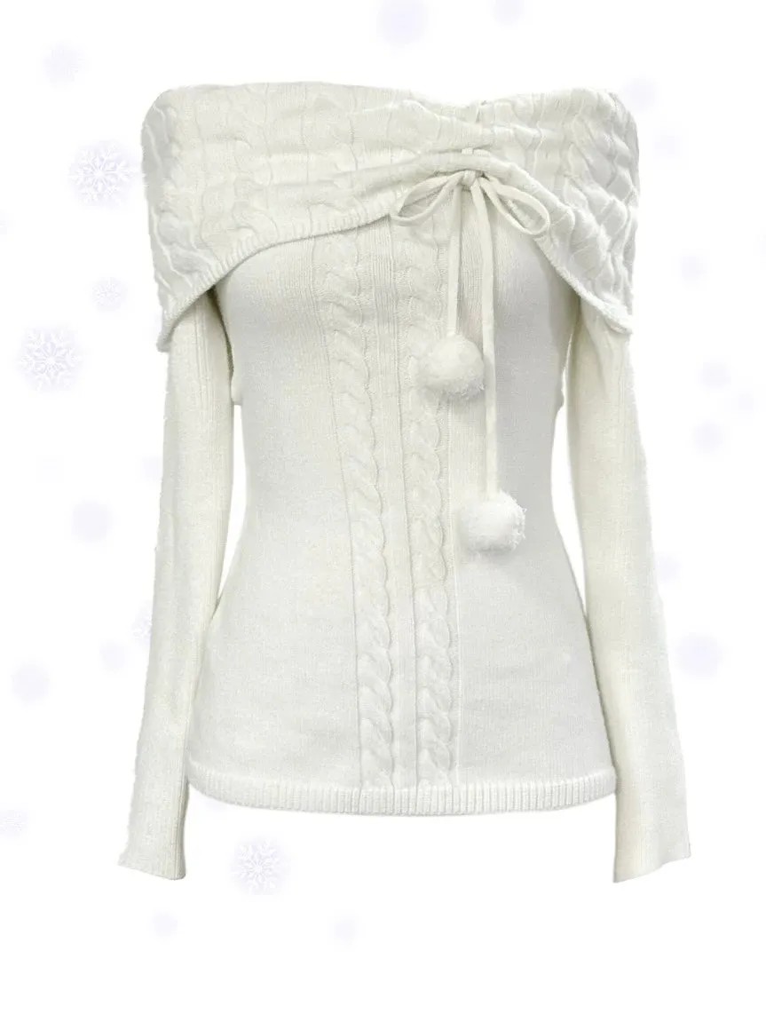 [Rose Island] The White Romance Wool-blend Sweater