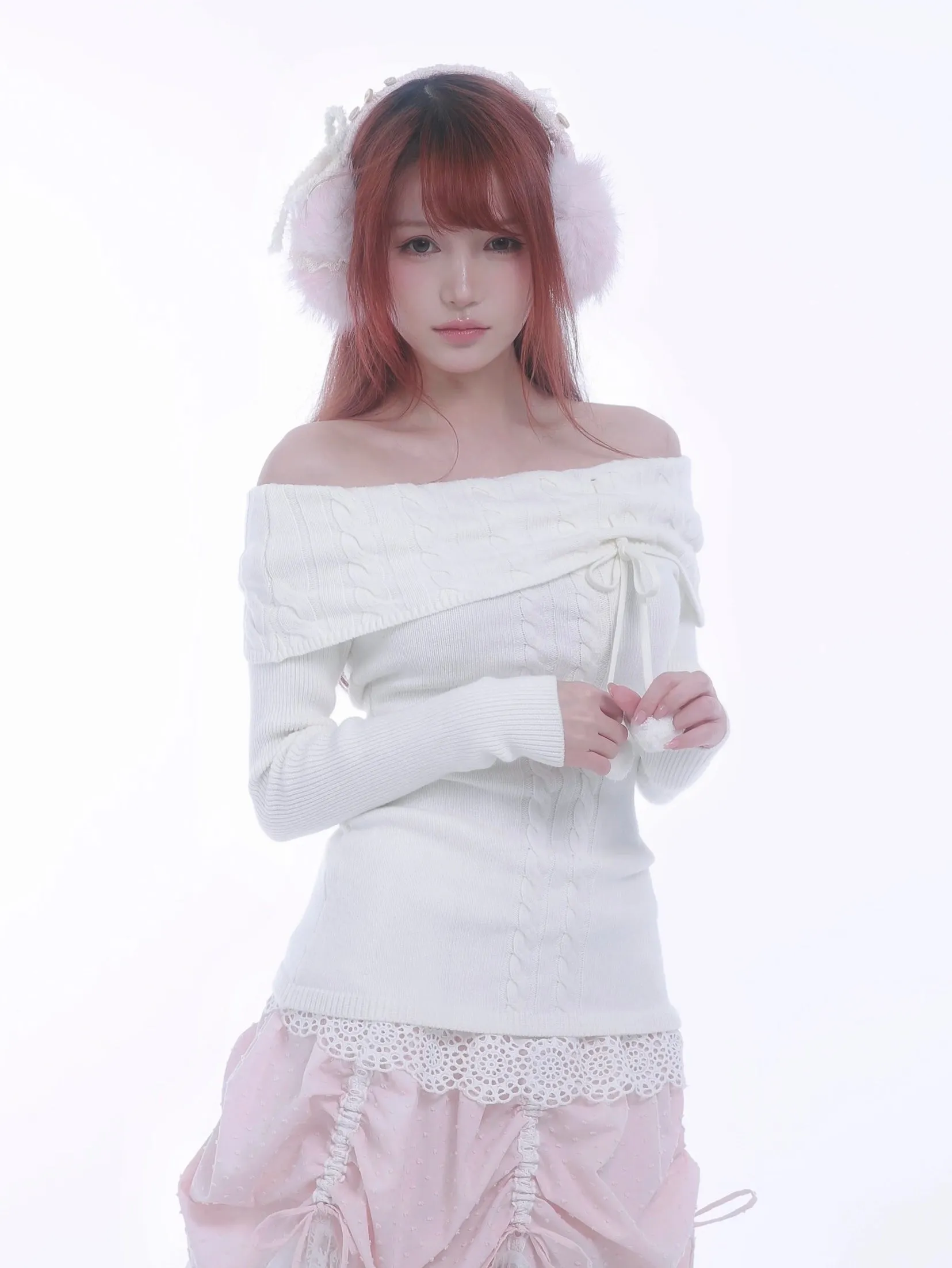 [Rose Island] The White Romance Wool-blend Sweater