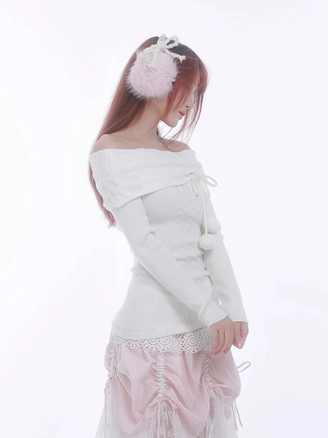 [Rose Island] The White Romance Wool-blend Sweater