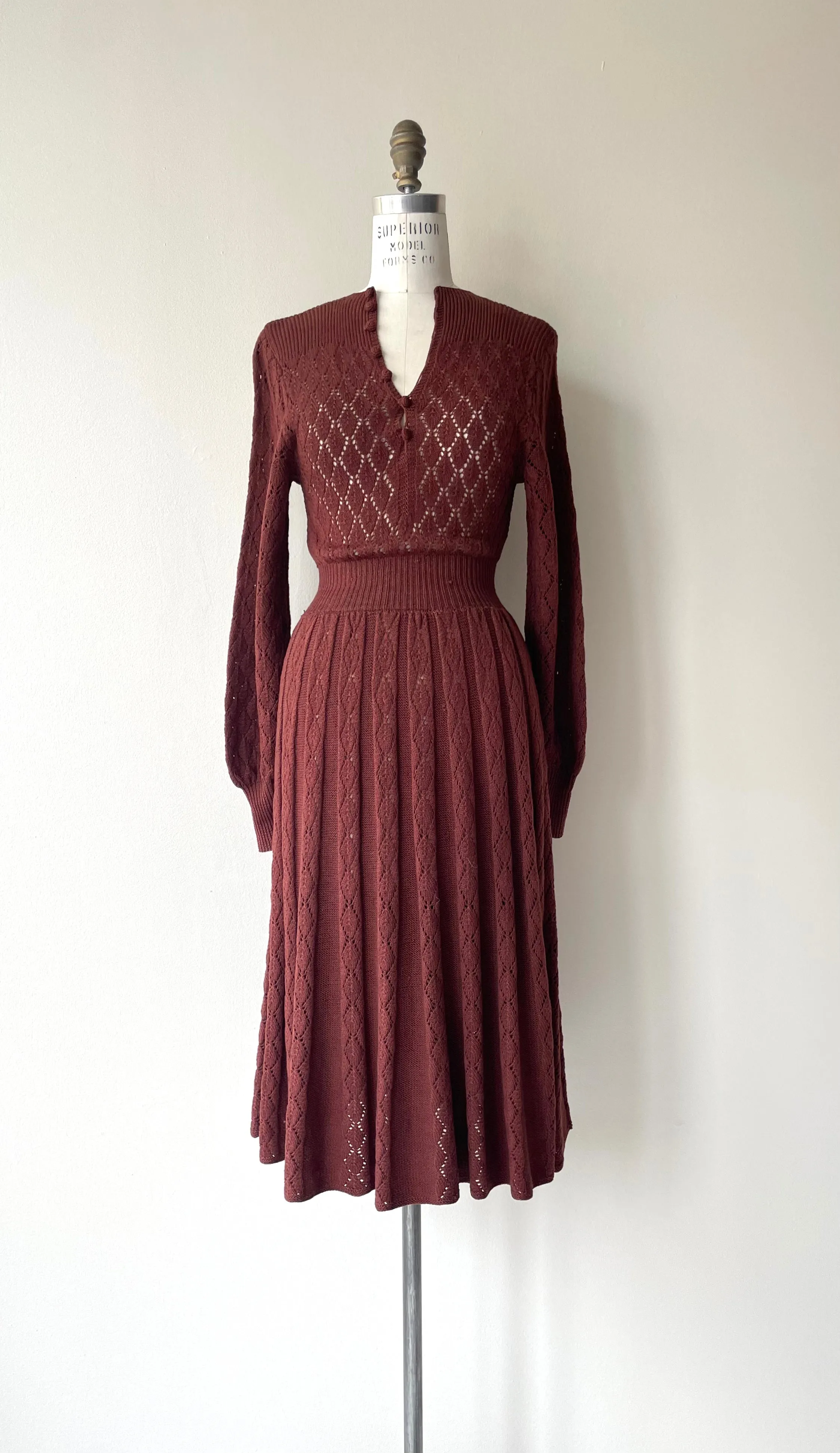 Rum Raisin Knit Dress | 1930s