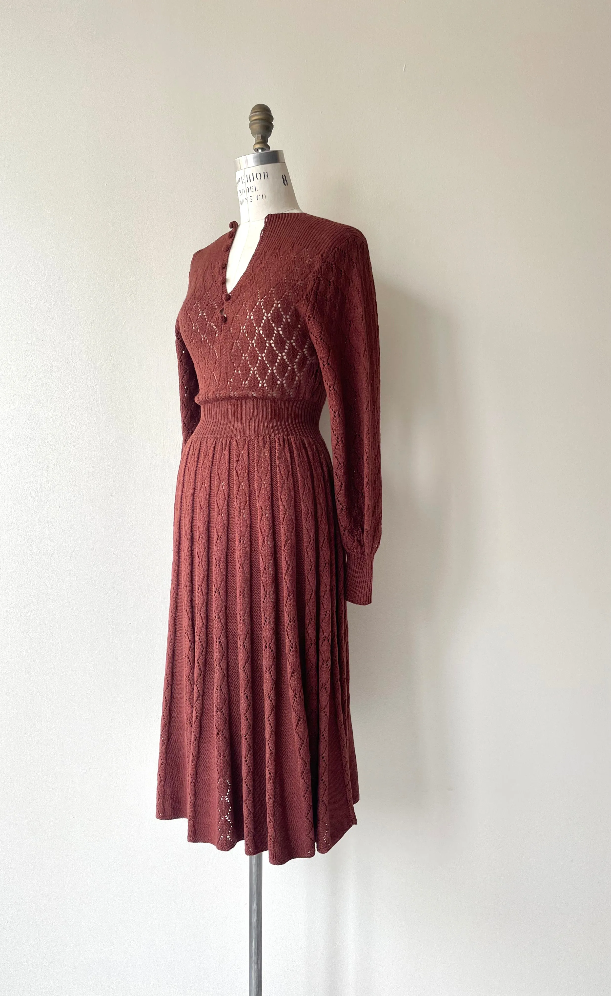 Rum Raisin Knit Dress | 1930s