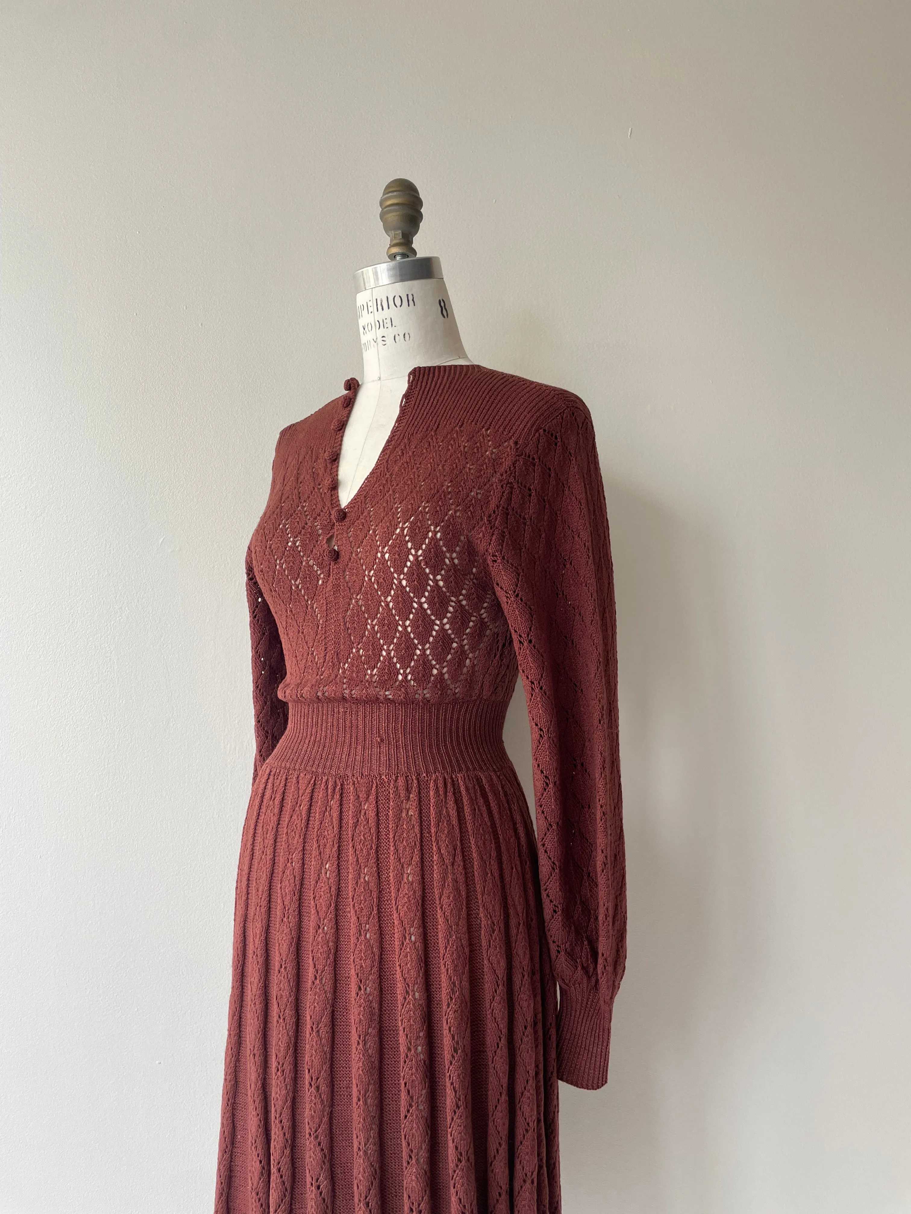 Rum Raisin Knit Dress | 1930s