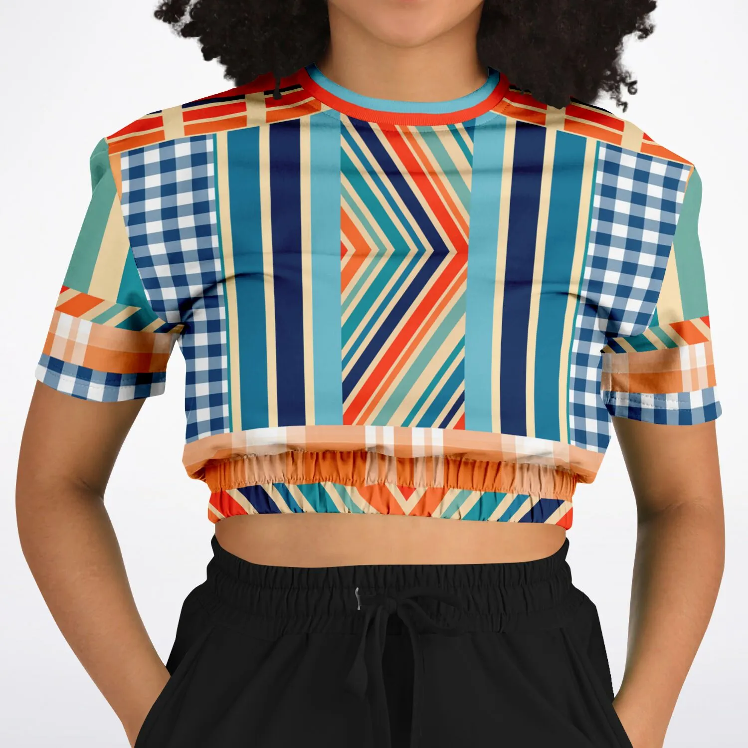 Salsa Time Short Sleeve Cropped Eco-Poly Sweater