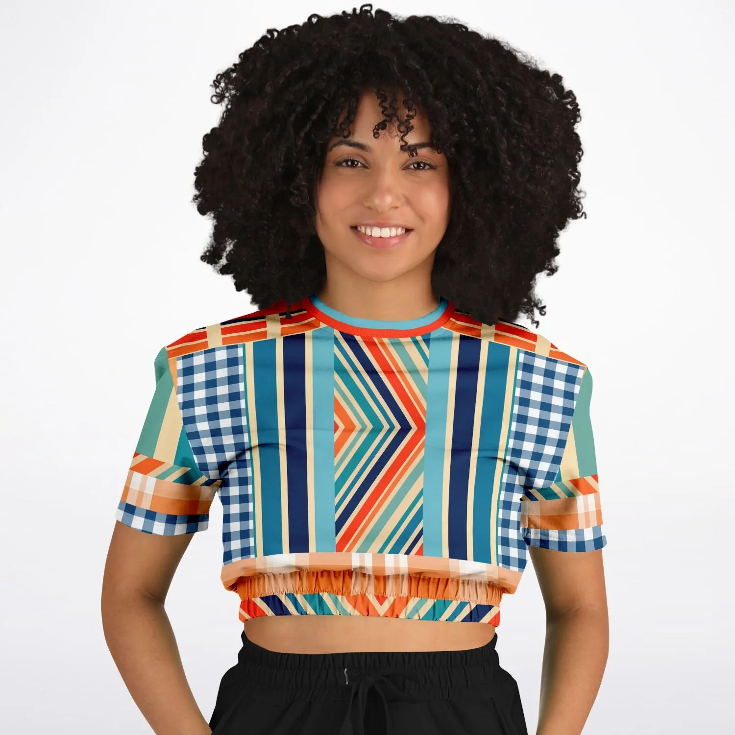 Salsa Time Short Sleeve Cropped Eco-Poly Sweater