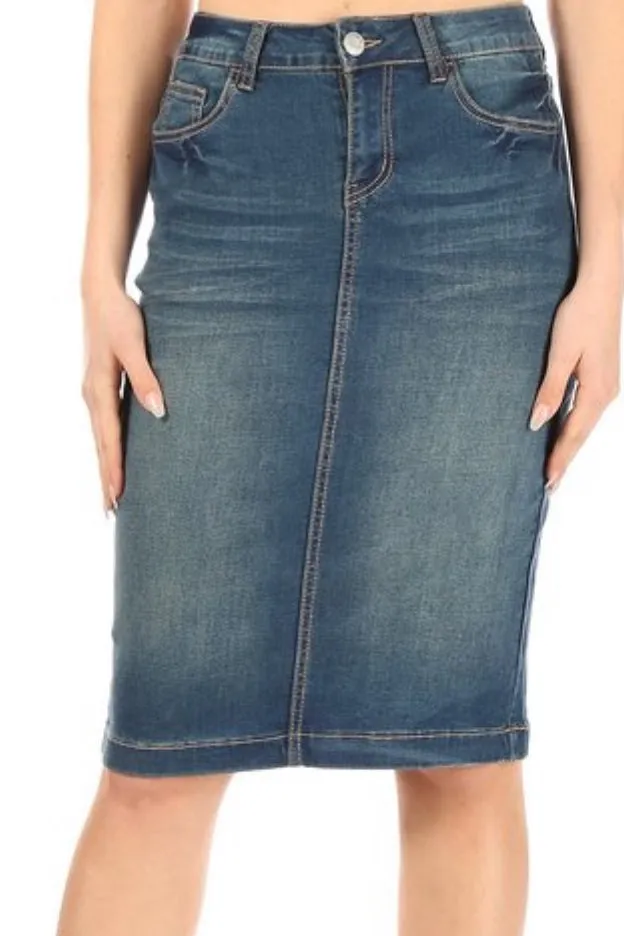 Sana Vintage Wash Denim Skirt