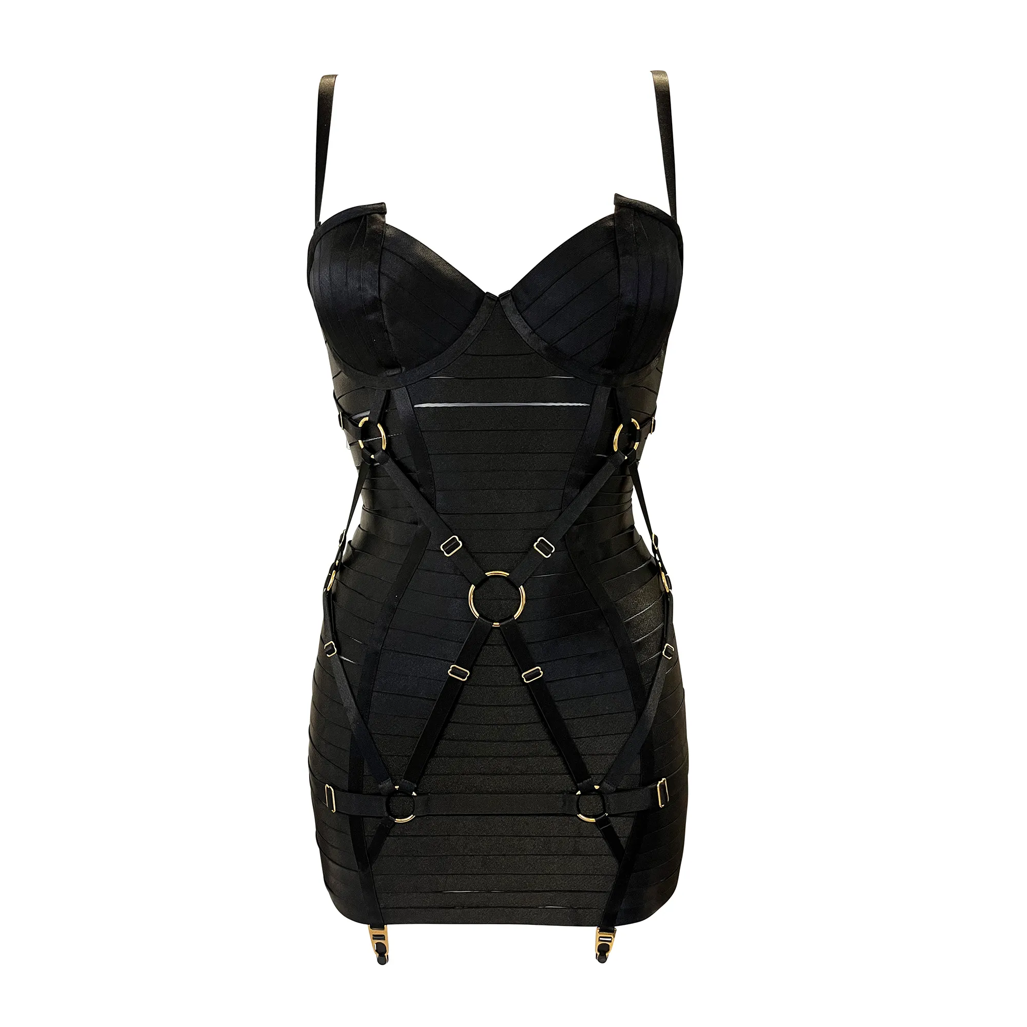 Signature harness angela dress - black