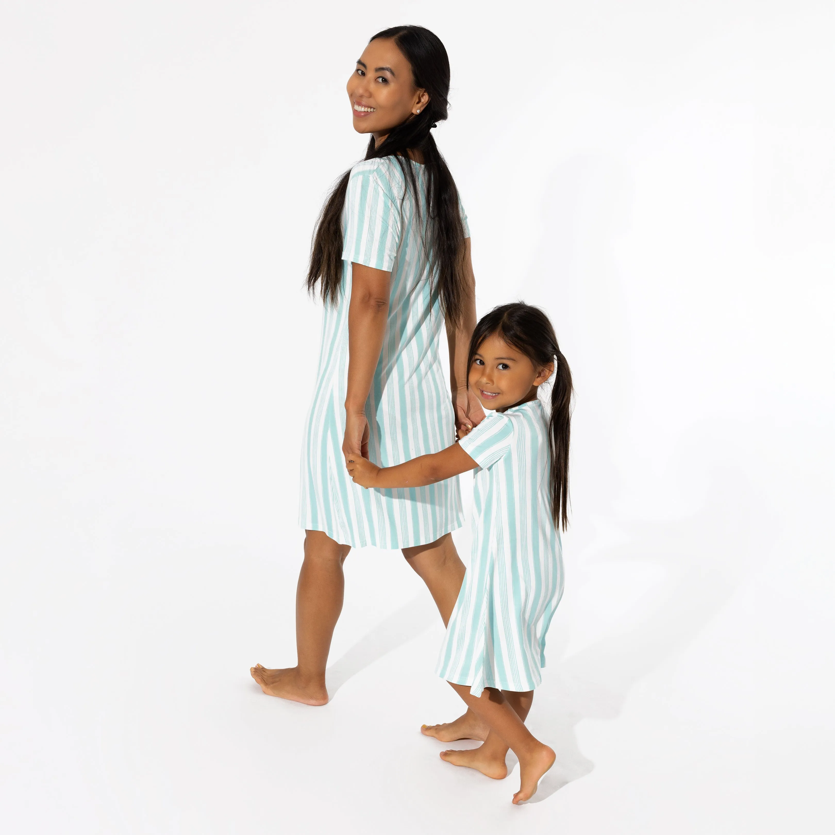 Slumber Stripes Bamboo Girls' Short Sleeve Dress