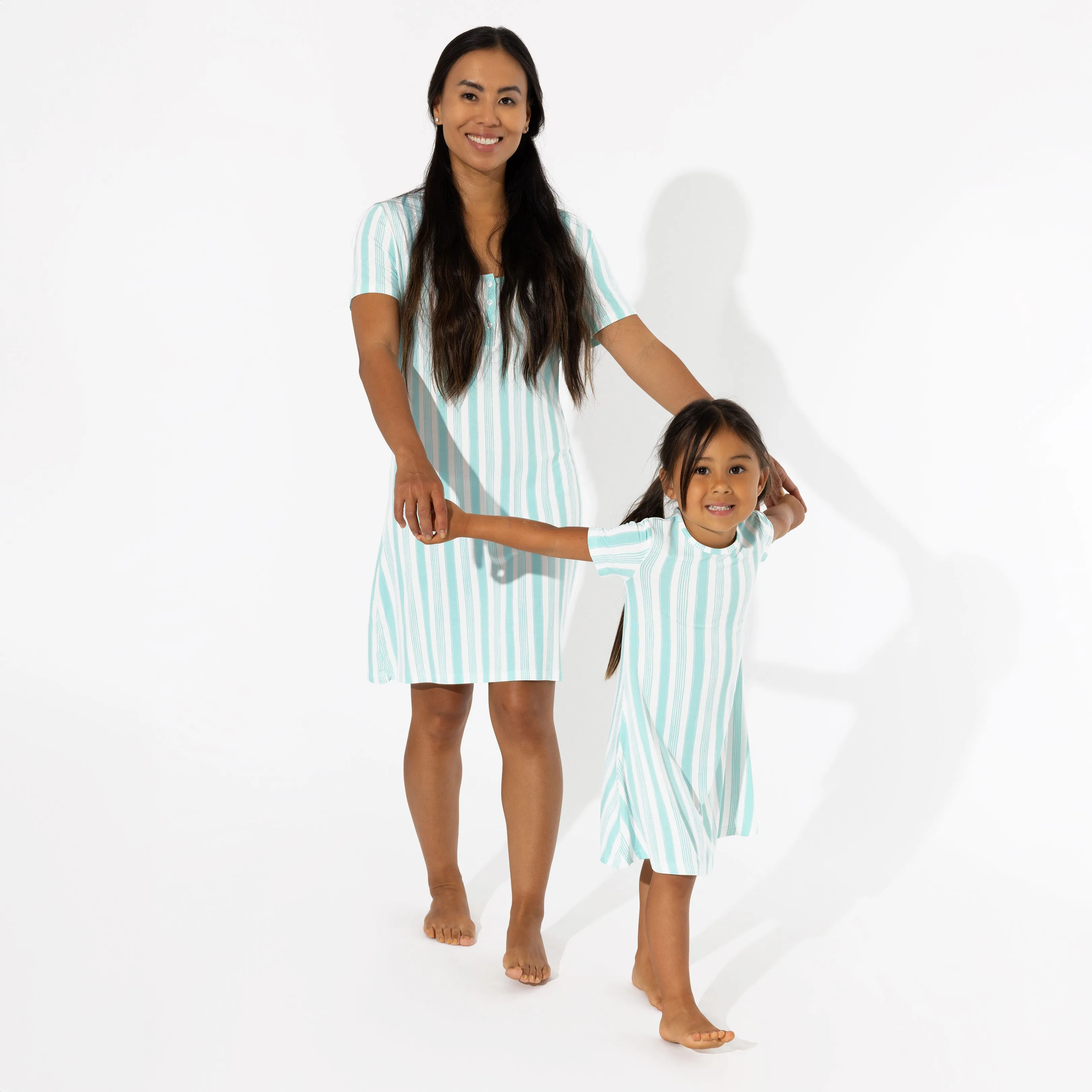 Slumber Stripes Bamboo Girls' Short Sleeve Dress