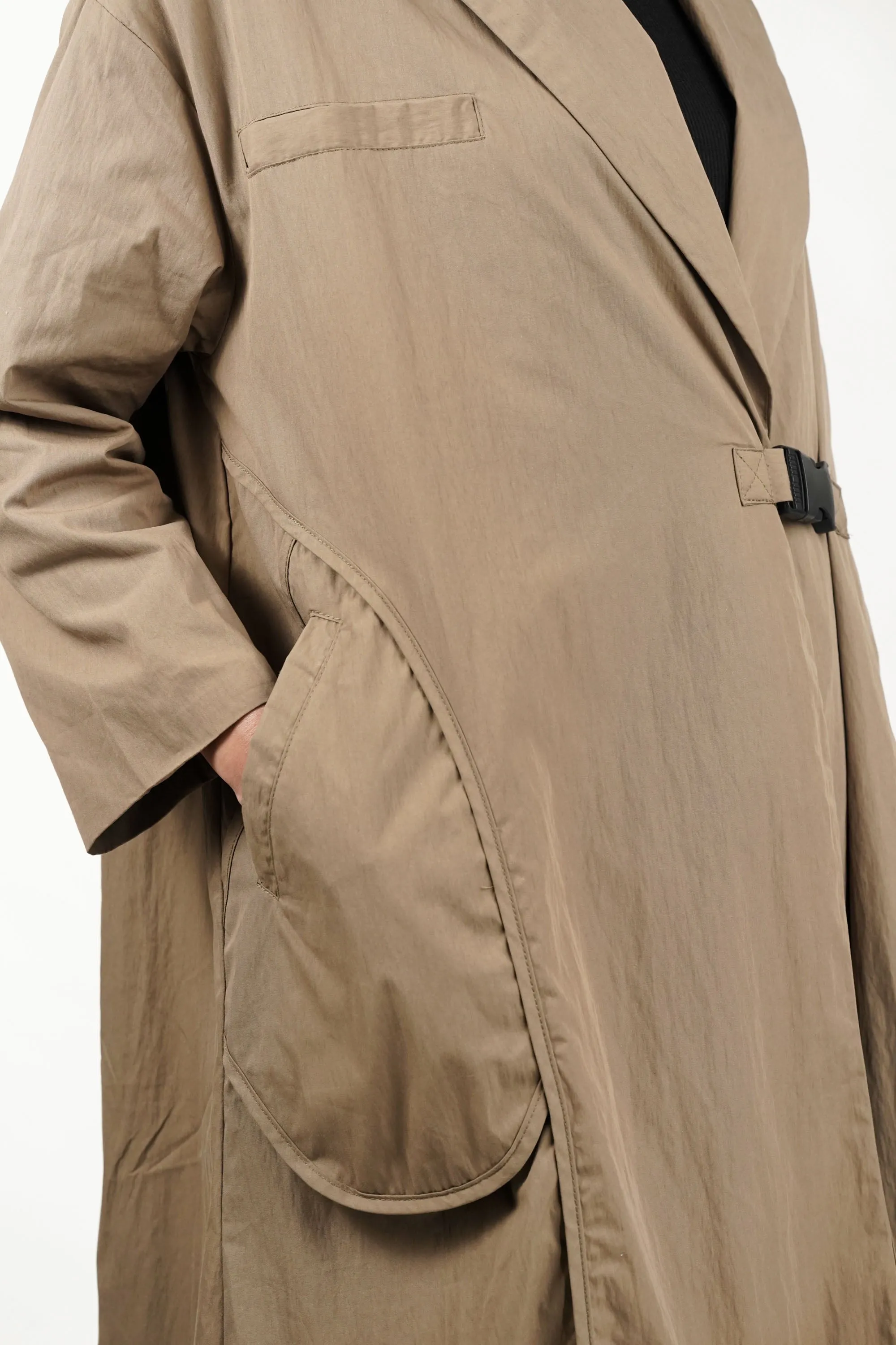 Snap Buckle Panelled Trench Coat