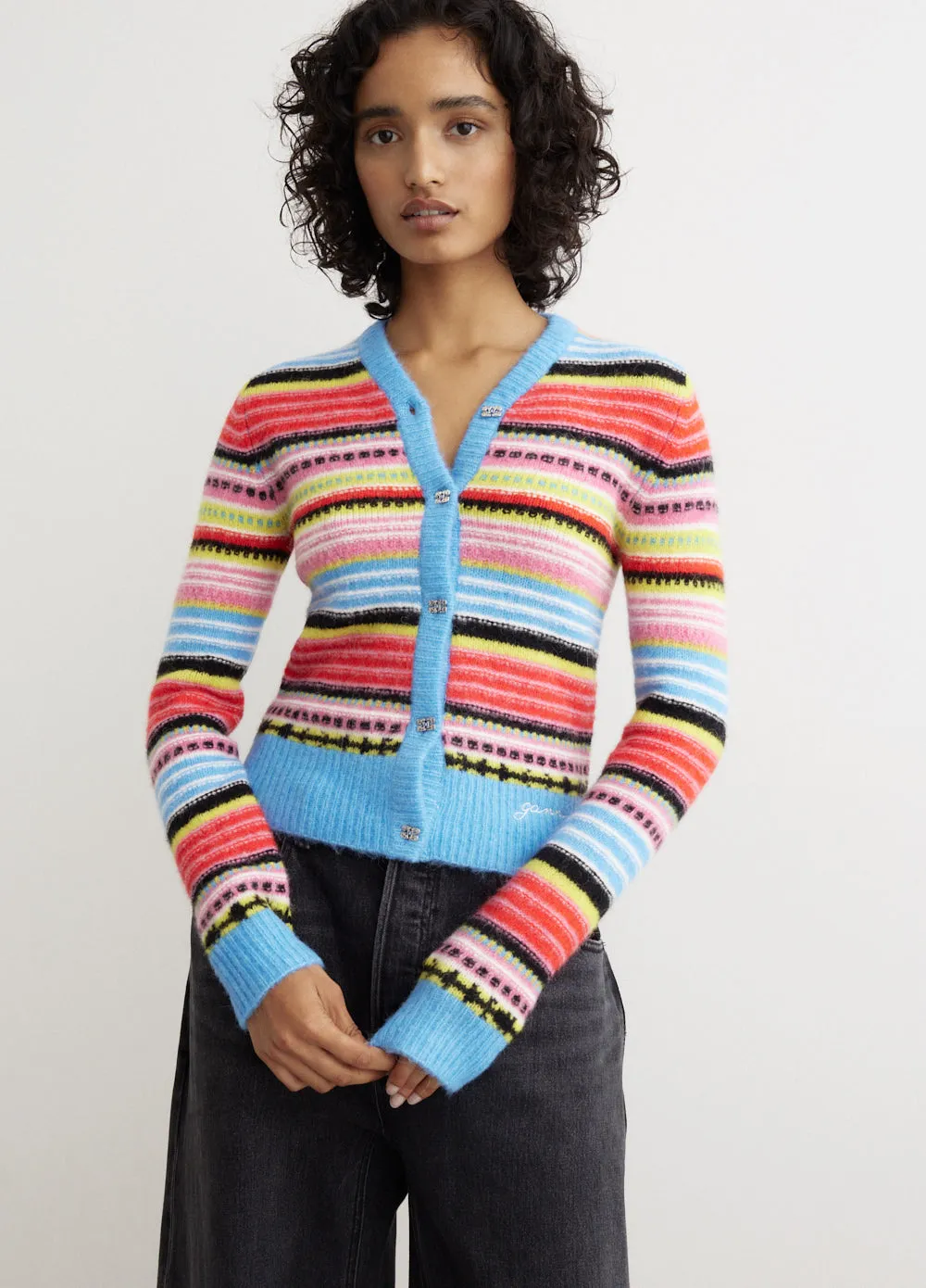 Soft Wool Stripe Cardigan