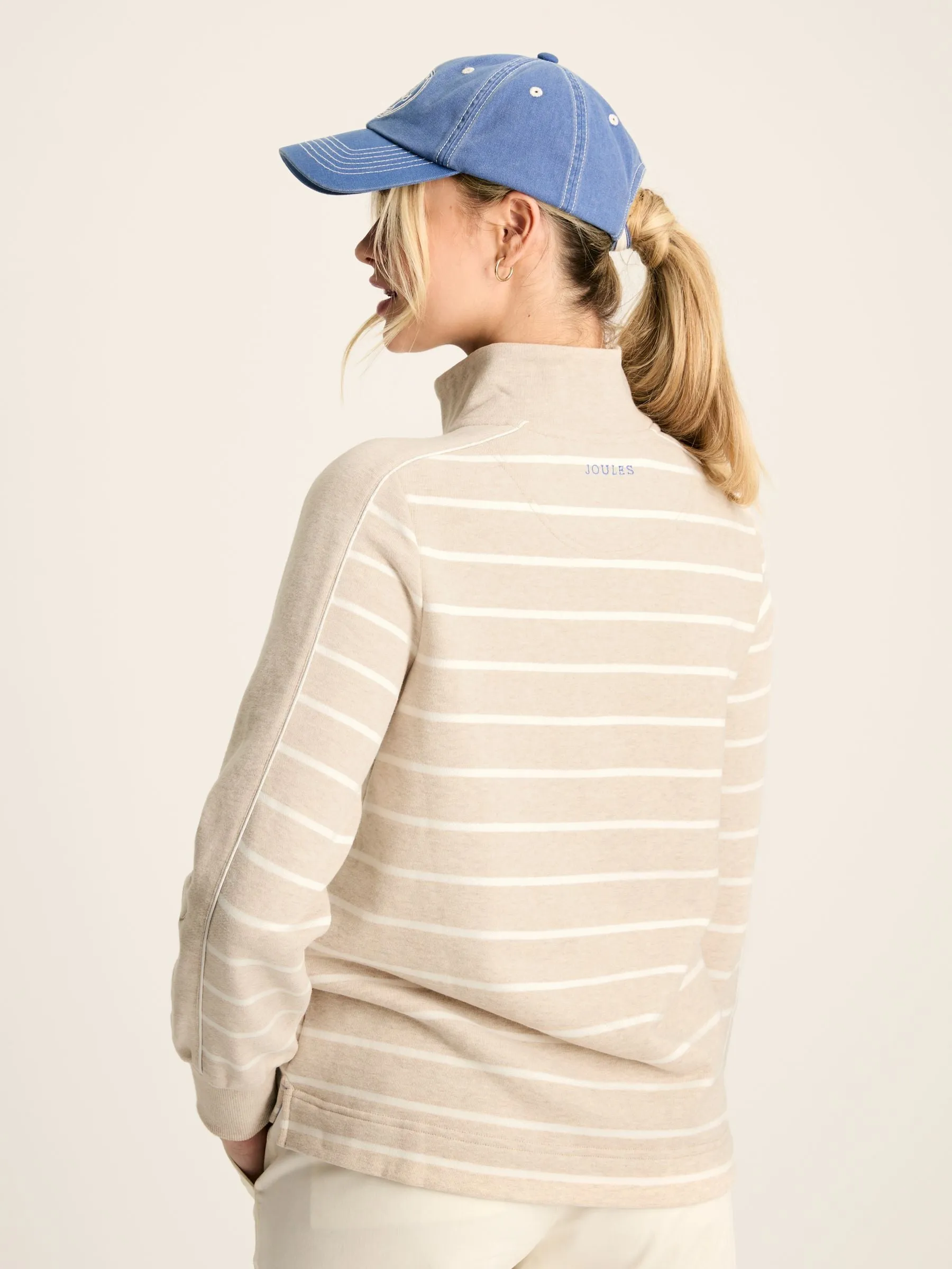 Southwold Oatmarl Button Down Striped Sweatshirt