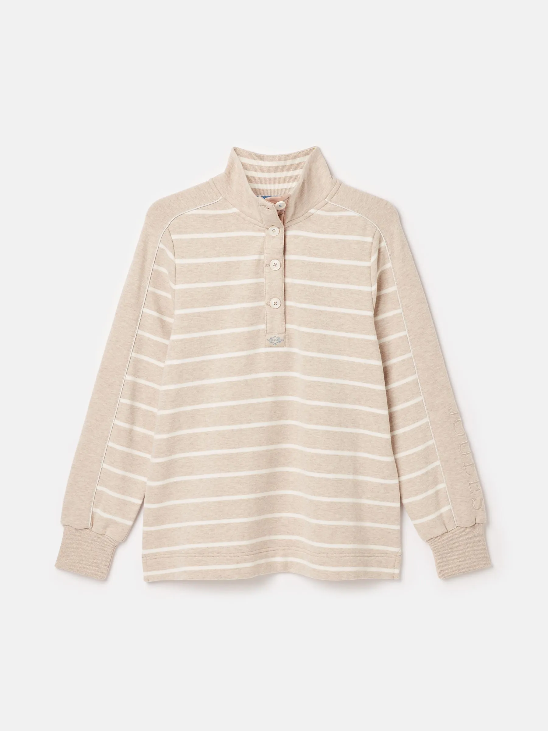 Southwold Oatmarl Button Down Striped Sweatshirt