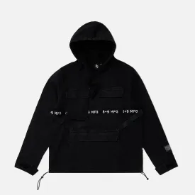 Strapped Up Vintage Washed Utility Anorak Jacket Black