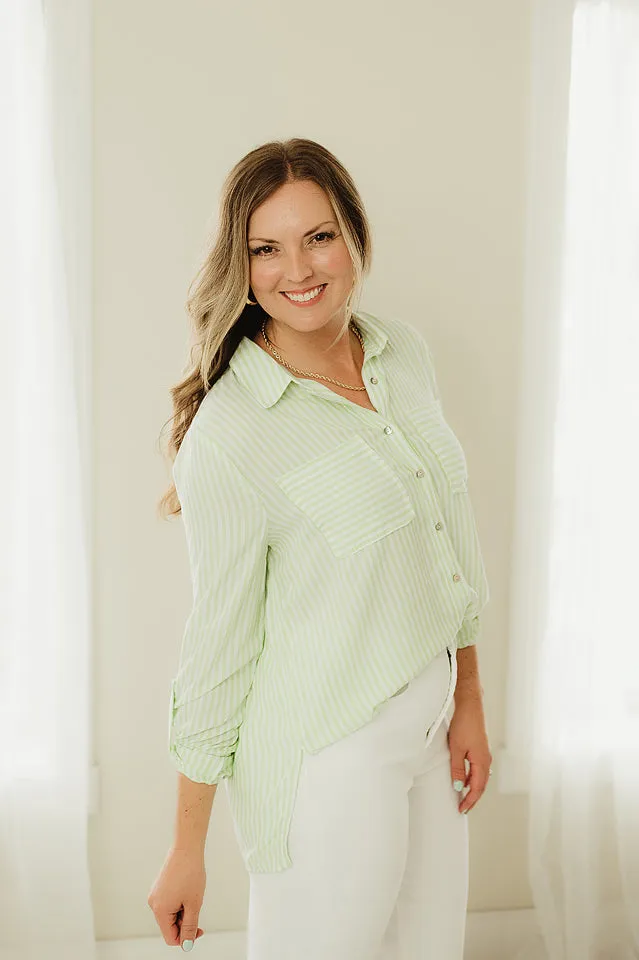 Striped Button Down Blouse