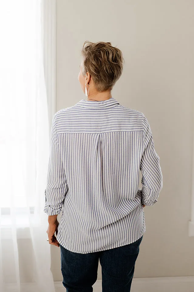 Striped Button Down Blouse