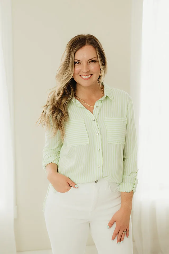 Striped Button Down Blouse