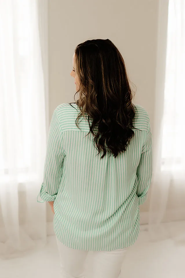 Striped Button Down Blouse