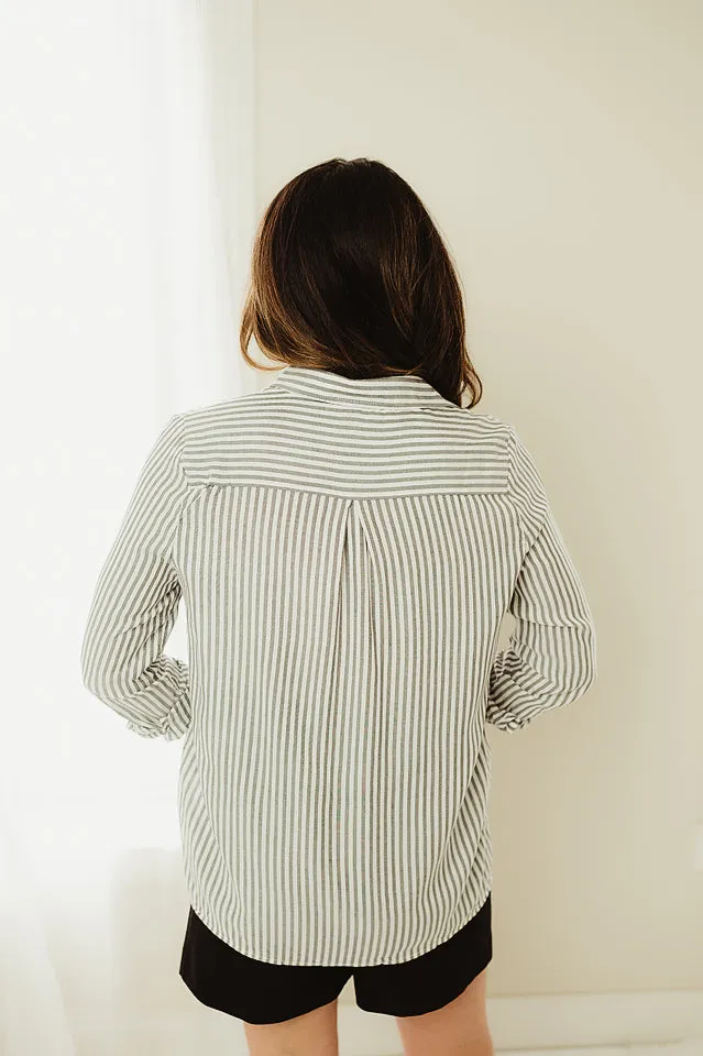 Striped Button Down Blouse