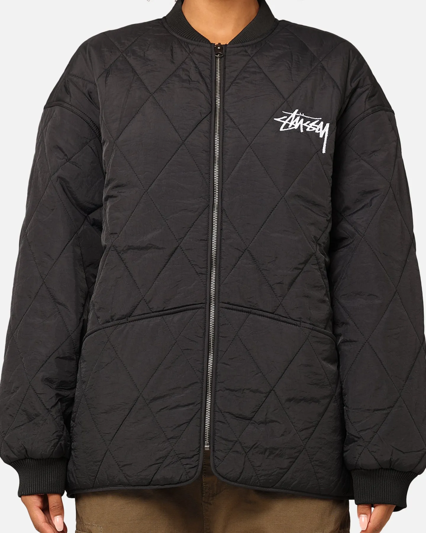 StÃ¼ssy Women's 8 Ball Quilted Jacket Black