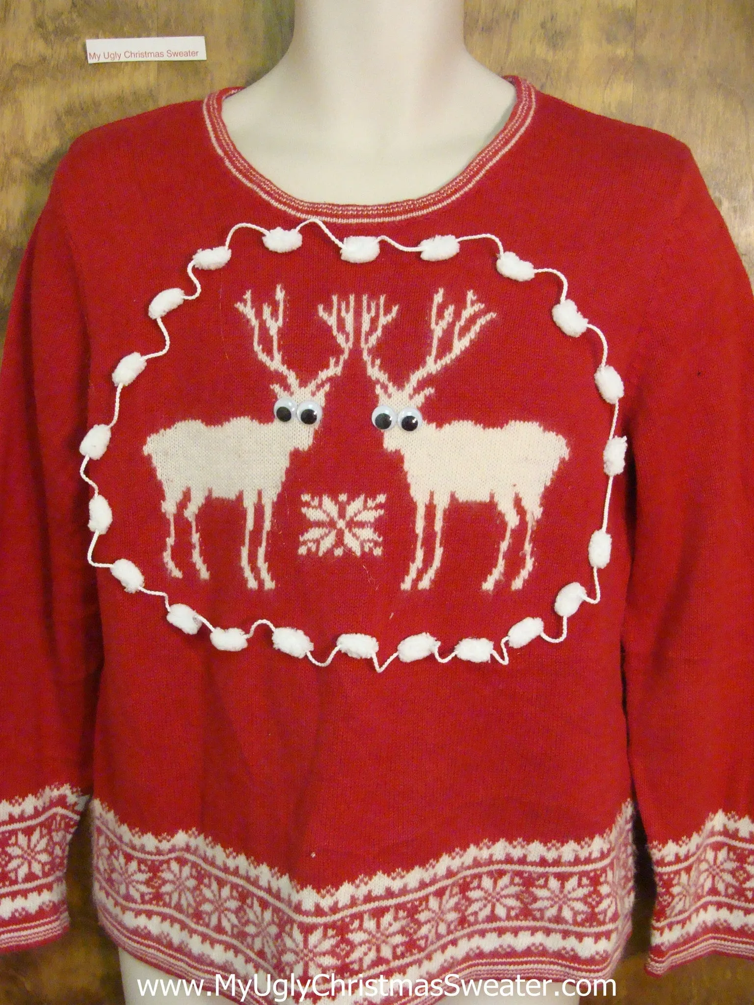 Super Twin Reindeer Nordic Christmas Sweater Pullover